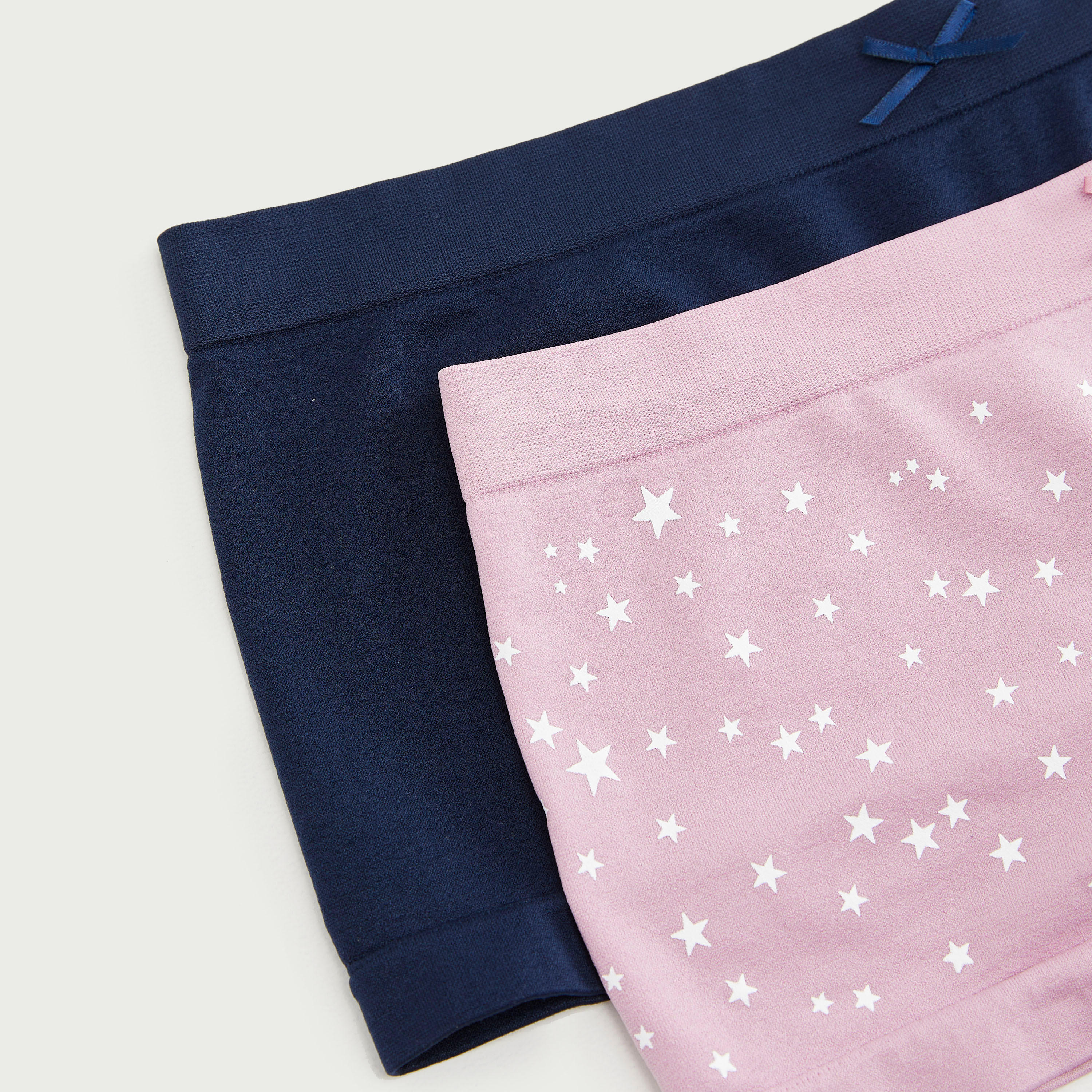 سراويل بوي شورت متداخلة متنوّعة بحزام خصر مطّاطي - طقم من قطعتين-women-clothing-lingerie-panties-image-2