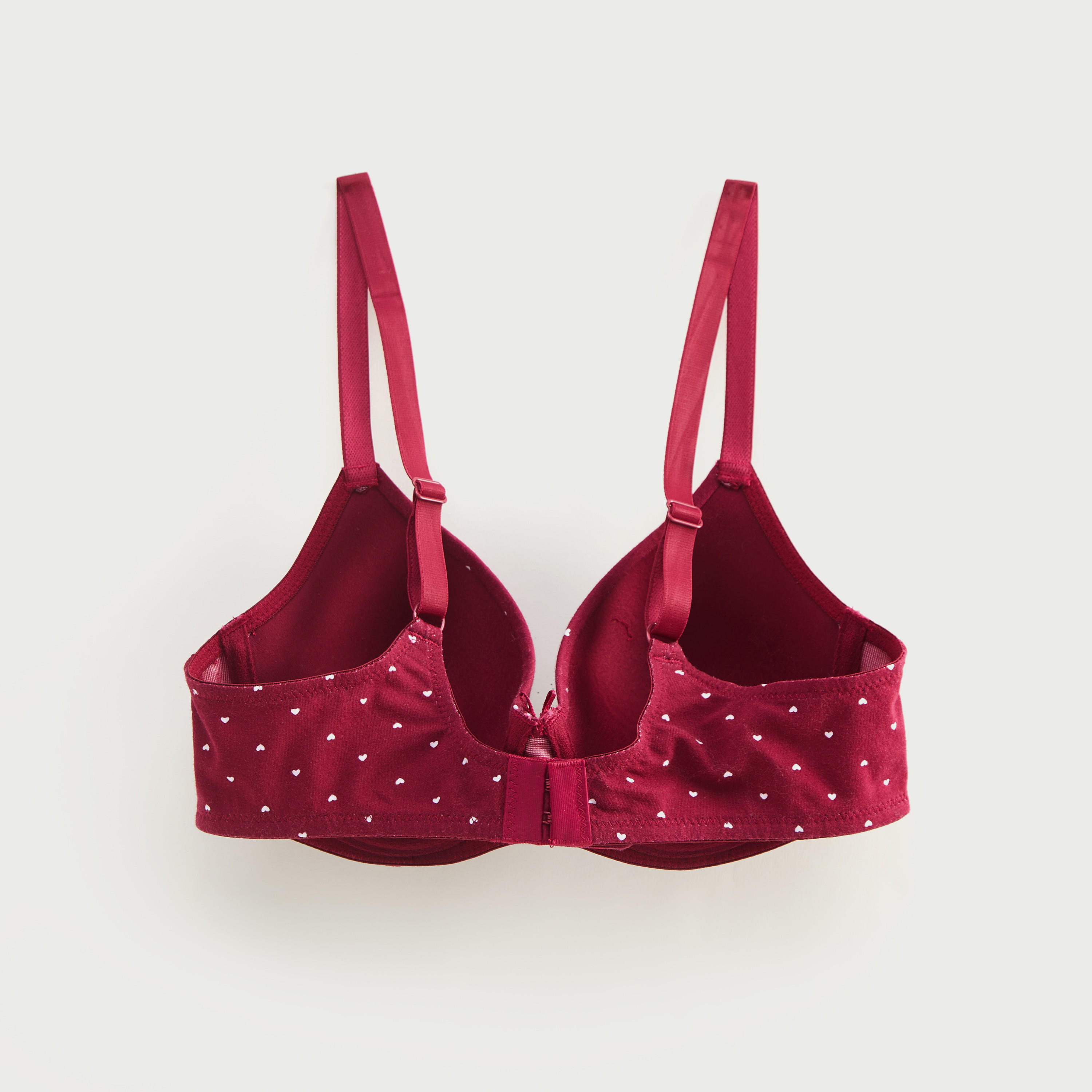 صدريّة تيشيرت مبطّنة بطبعات قلب وأحزمة قابلة للتّعديل-women-clothing-lingerie-bras-image-1
