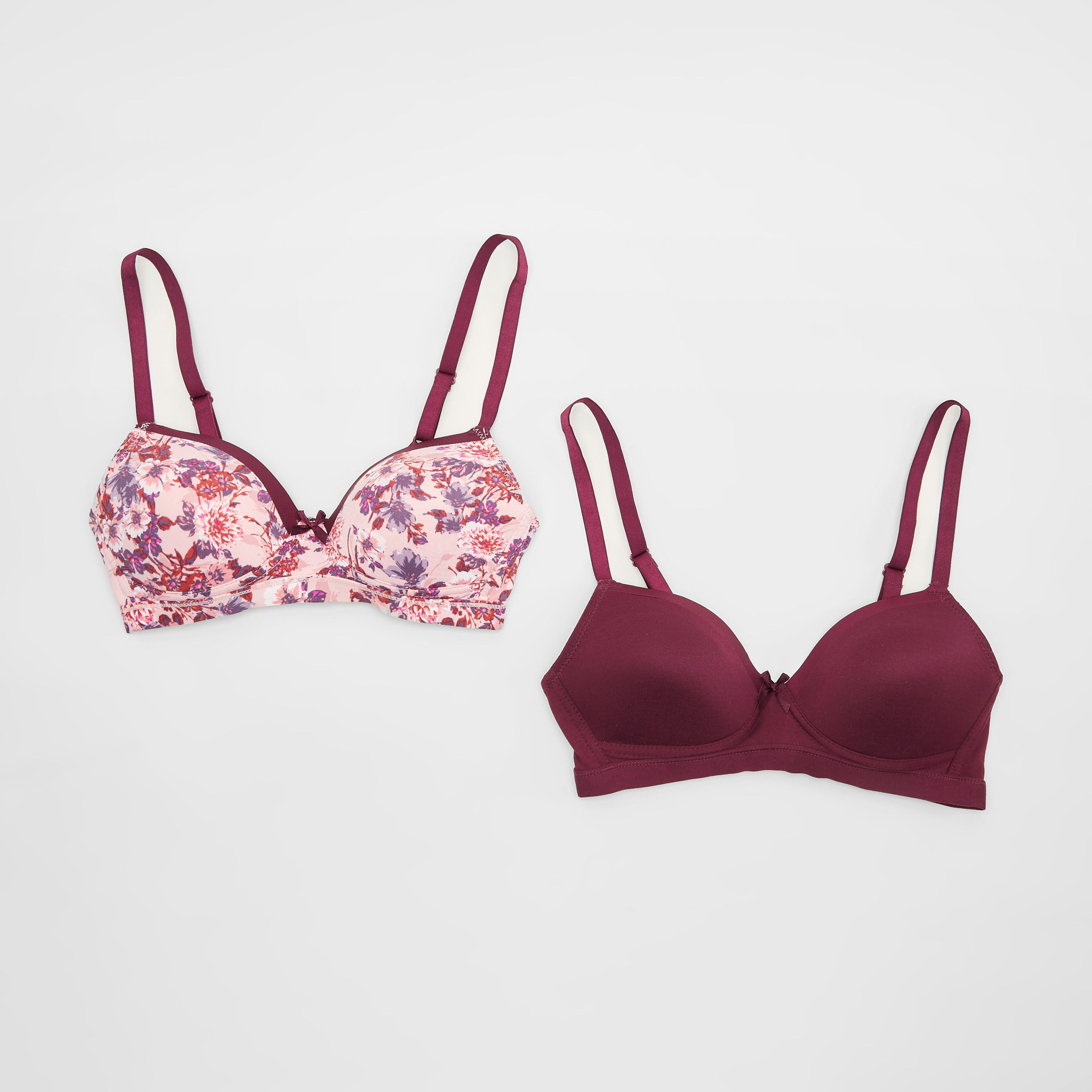 صدرية ديمي سادة بطانة خفيفة بحمالات قابلة للتعديل - طقم من قطعتين-women-clothing-lingerie-bras-image-1