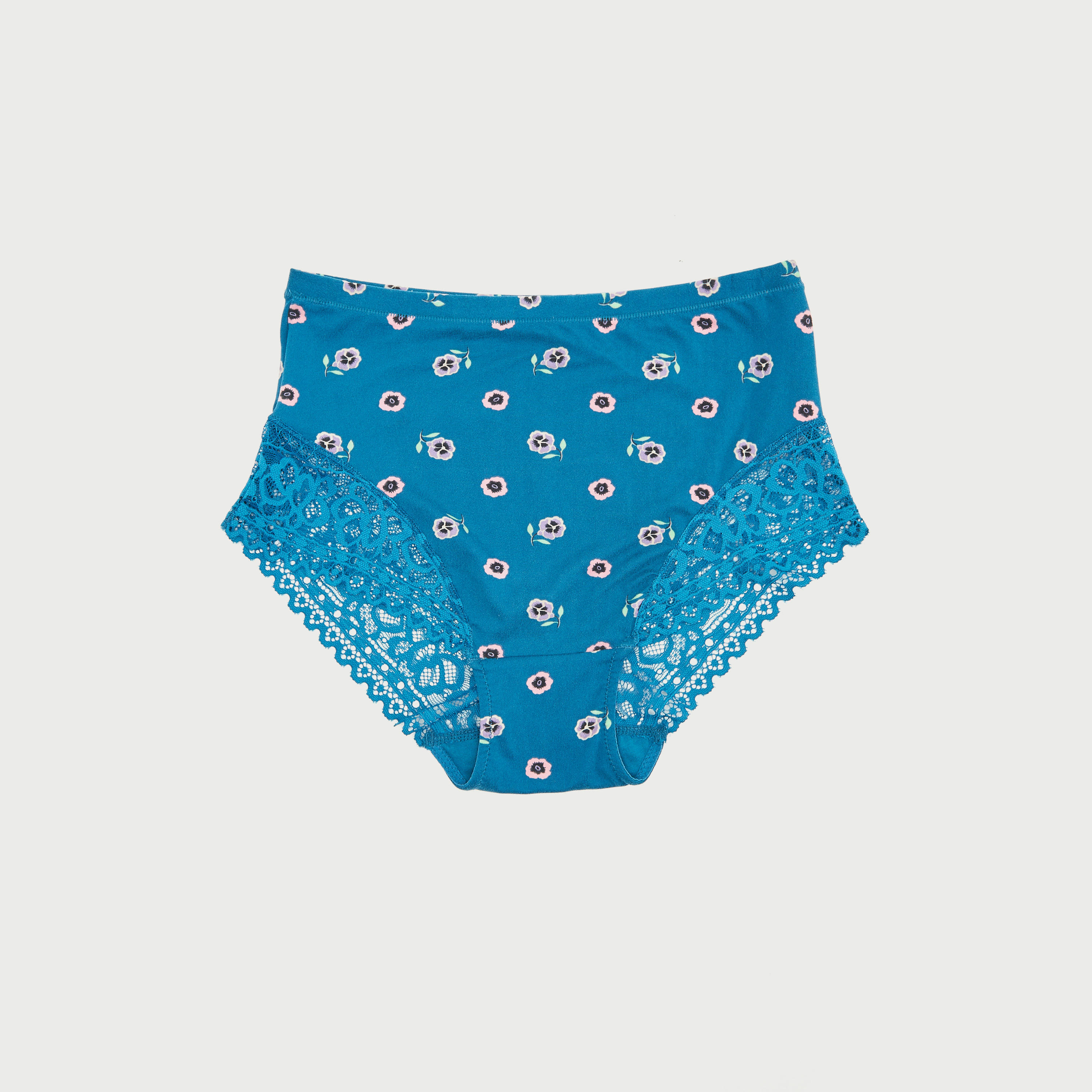 سراويل بوي شورت زهرية بتفاصيل دانتيل - طقم من قطعتين-women-clothing-lingerie-panties-image-3
