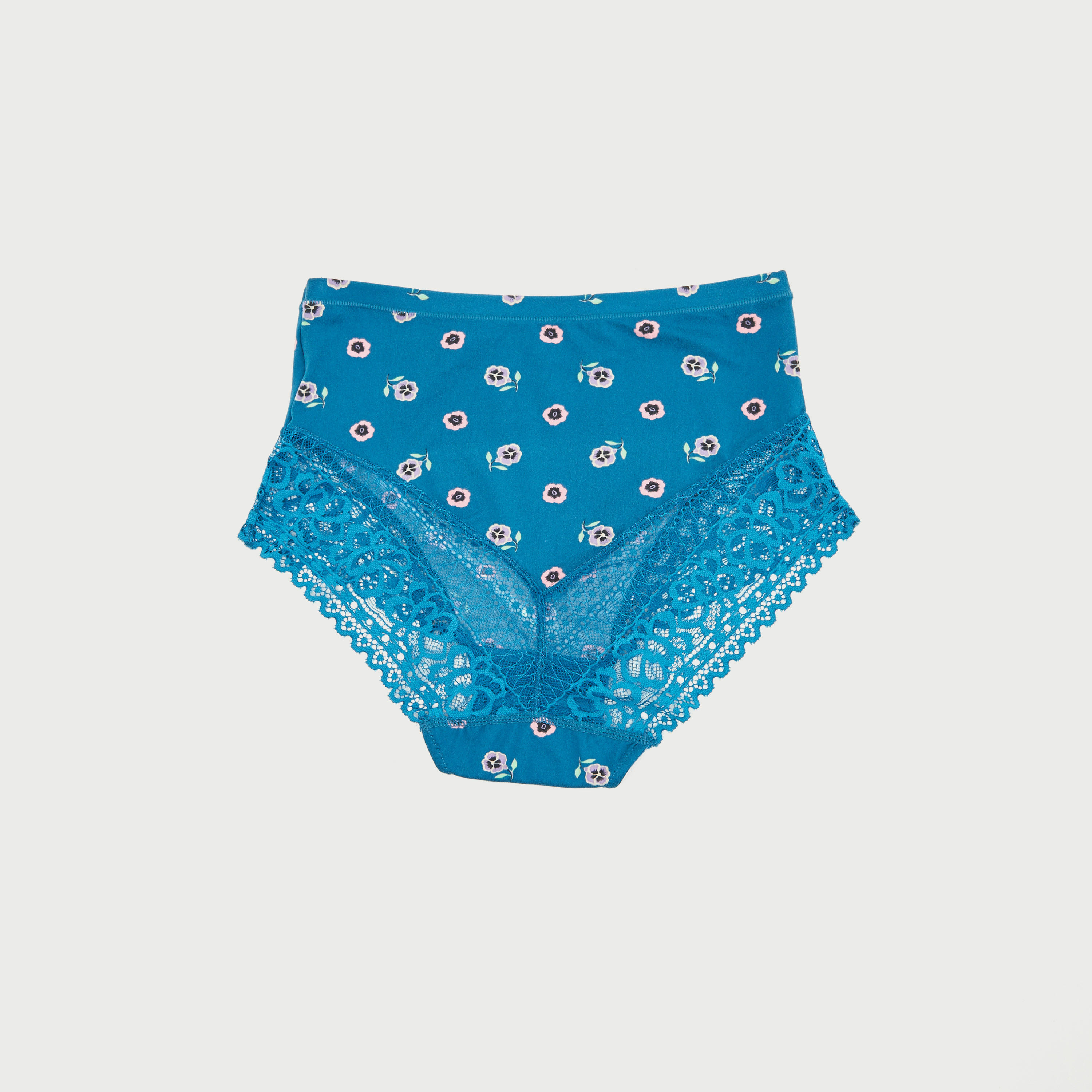 سراويل بوي شورت زهرية بتفاصيل دانتيل - طقم من قطعتين-women-clothing-lingerie-panties-image-4