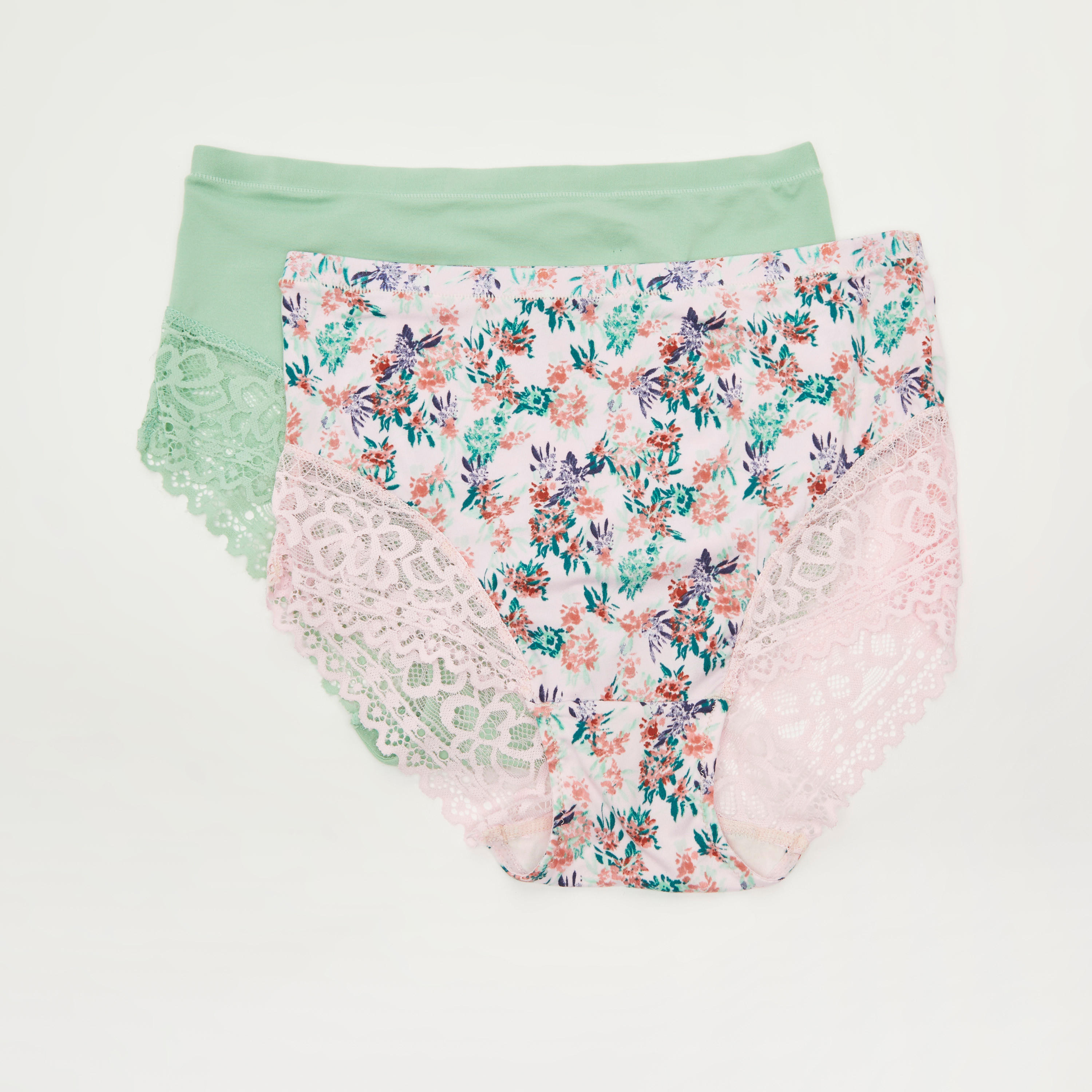 سروال بوي شورت بتفاصيل دانتيل - طقم من قطعتين متنوعتين-women-clothing-lingerie-panties-image-1