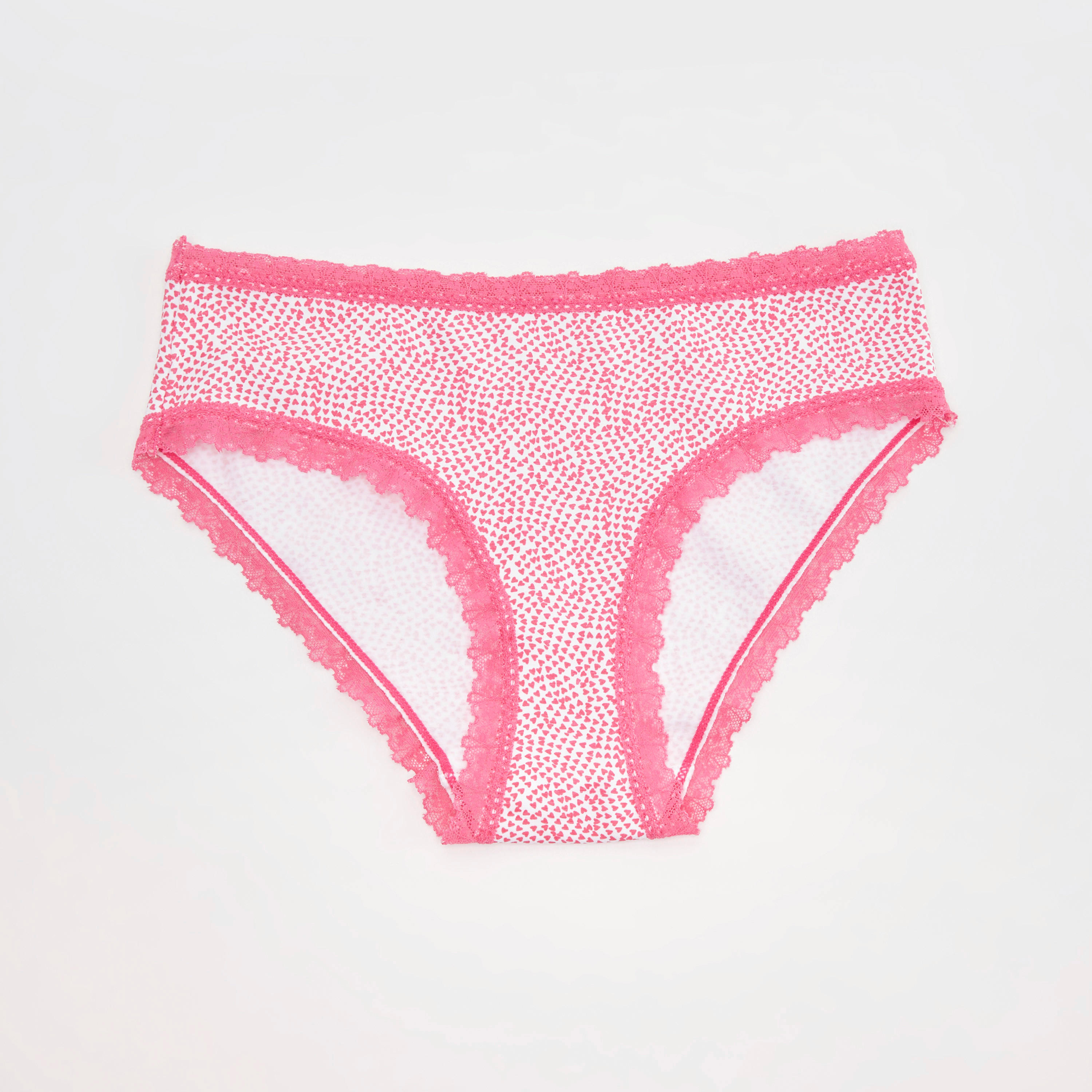 Printed Boyshort Briefs with Lace Accent-women-clothing-lingerie-panties-image-1