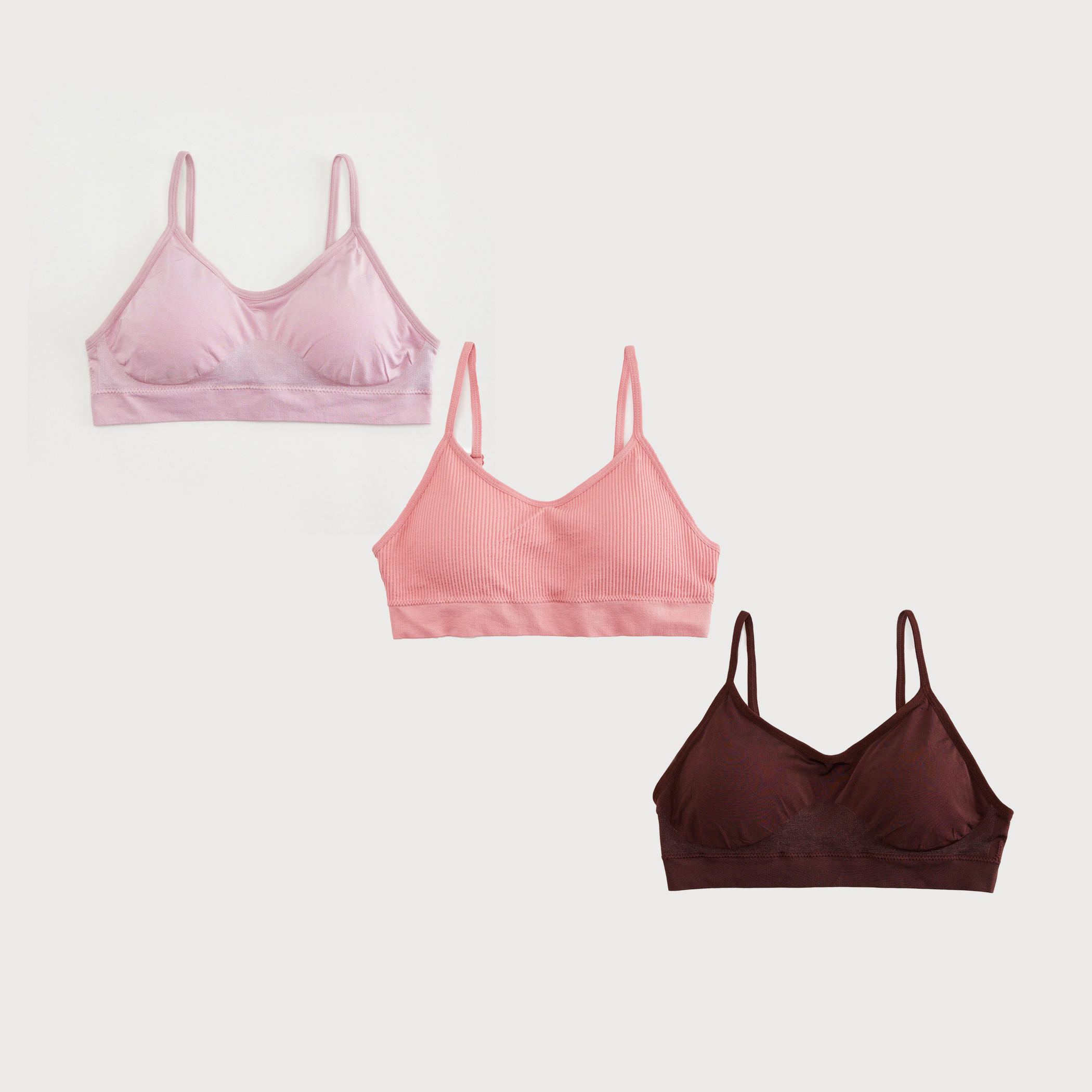 صدريّة دون خياطة سادة ببطانة خفيفة - طقم من 3 قطع-women-clothing-lingerie-bras-image-6