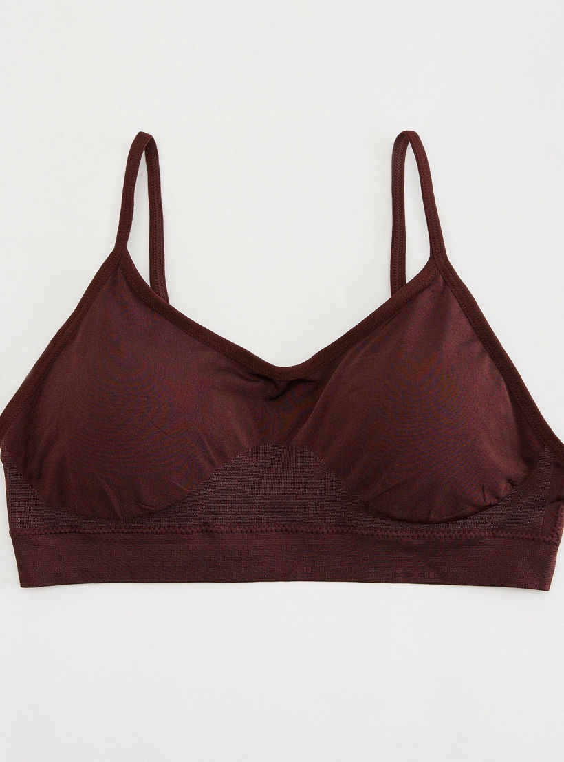 صدريّة دون خياطة سادة ببطانة خفيفة - طقم من 3 قطع-women-clothing-lingerie-bras-image-2