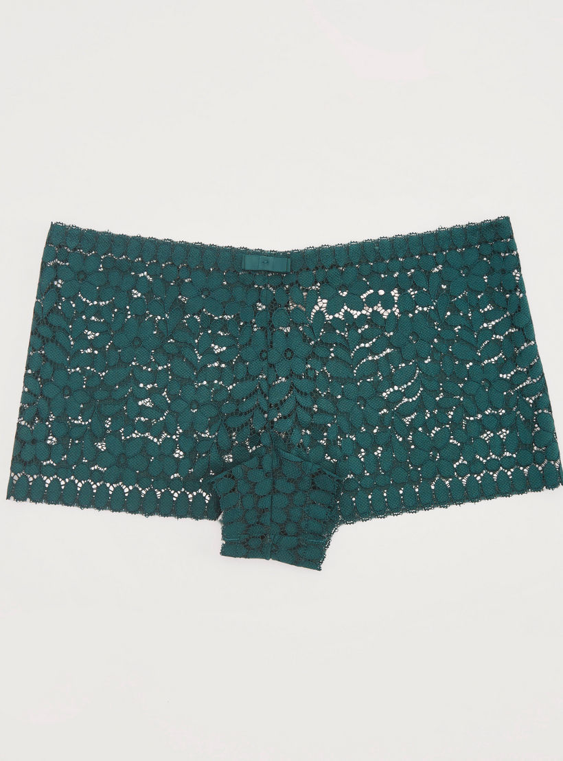 سروال بوي شورت دانتيل بتفاصيل فيونكة وخصر مطّاطي-women-clothing-lingerie-panties-image-1