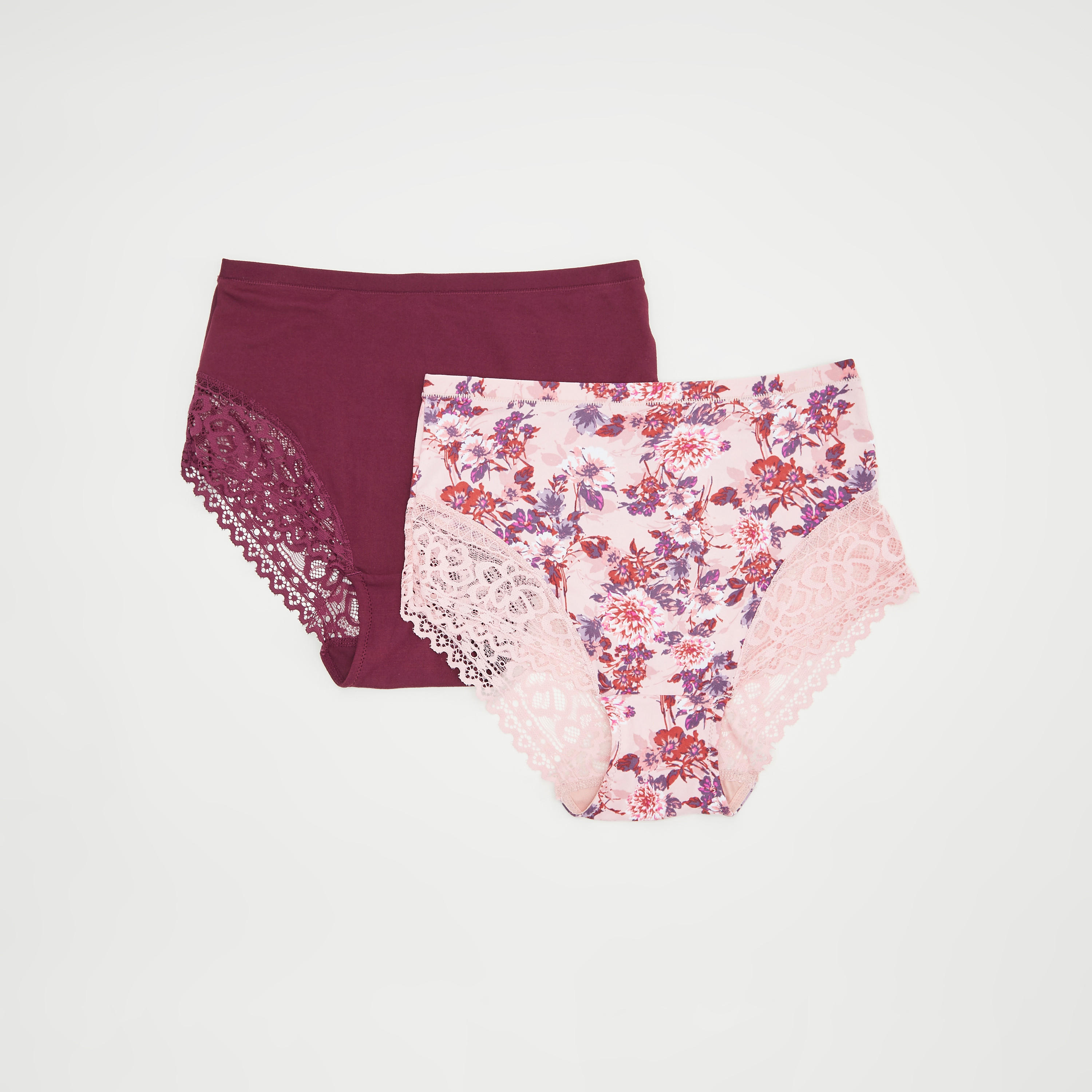 سراويل بوي شورت بتفاصيل دانتيل - طقم من قطعتين متنوعتين-women-clothing-lingerie-panties-image-4