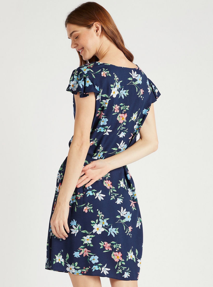 قميص نوم بياقة مستديرة وأكمام كشكش - طقم من قطعتين-women-clothing-nightwear-nighties-image-5