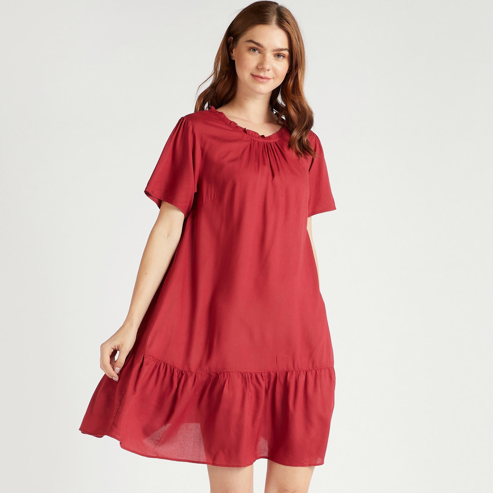 قميص نوم بياقة مستديرة وأكمام قصيرة وطبعات - طقم من قطعتين-women-clothing-nightwear-nighties-image-6