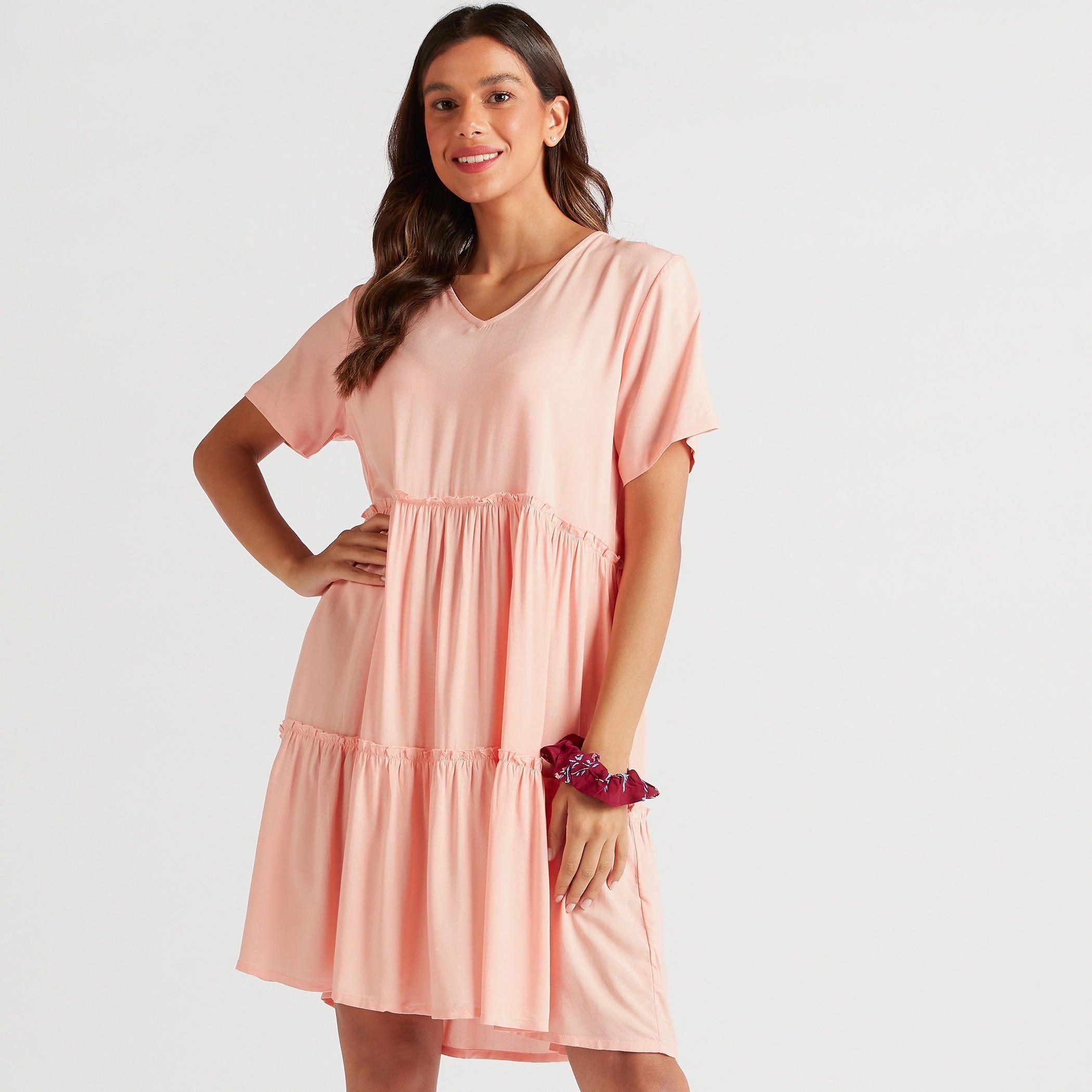 قميص نوم بأكمام قصيرة وطبعات - طقم من قطعتين-women-clothing-nightwear-nighties-image-3