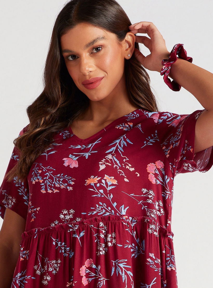 قميص نوم بأكمام قصيرة وطبعات - طقم من قطعتين-women-clothing-nightwear-nighties-image-6
