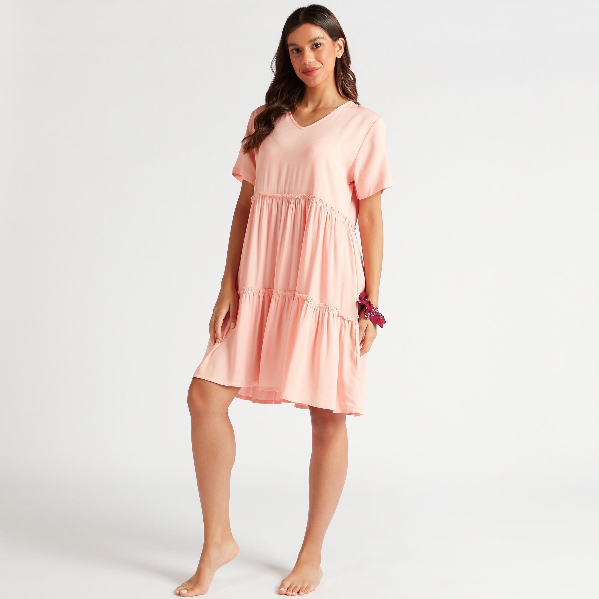 قميص نوم بأكمام قصيرة وطبعات - طقم من قطعتين-women-clothing-nightwear-nighties-image-7