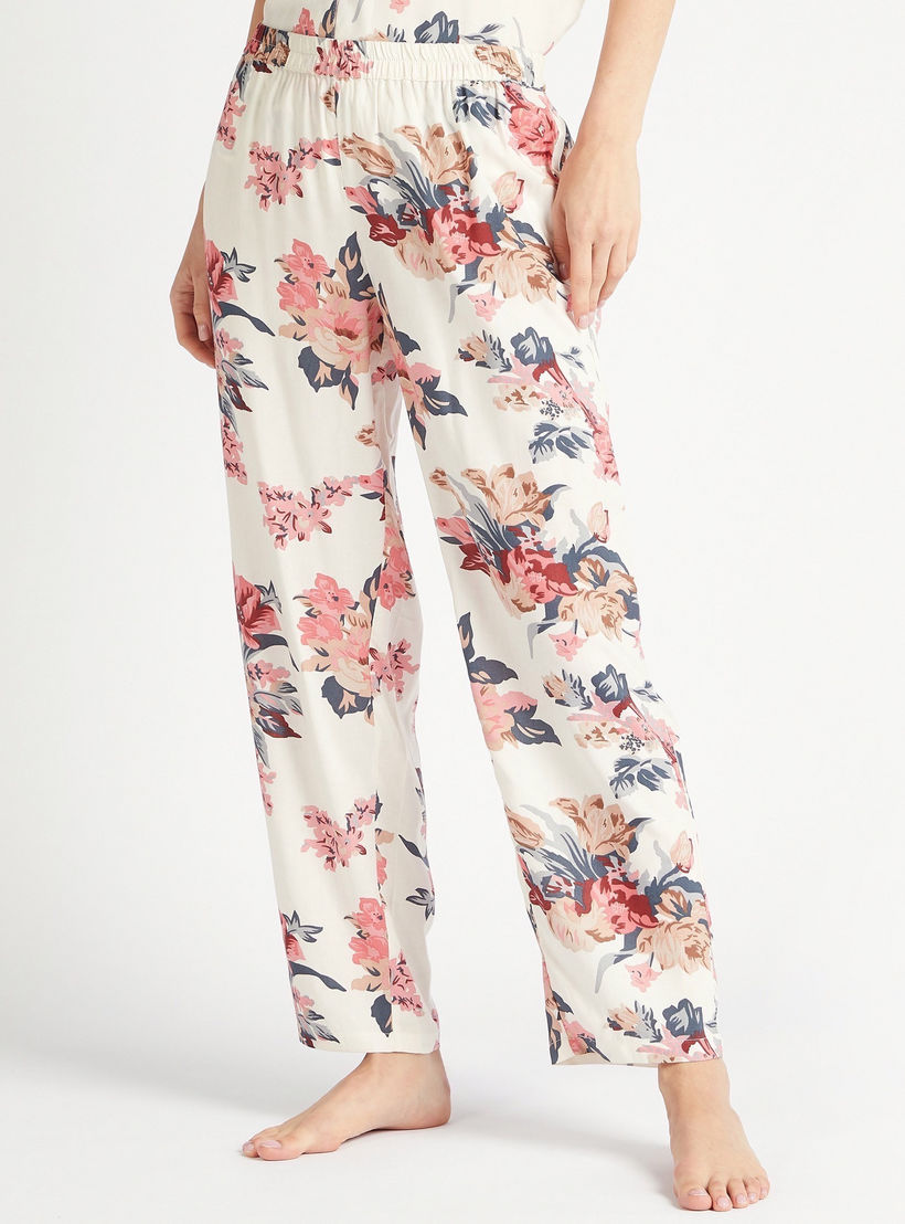 طقم بنطلون بيجاما وقميص بطبعات أزهار-women-clothing-nightwear-pyjamas-longsets-image-5