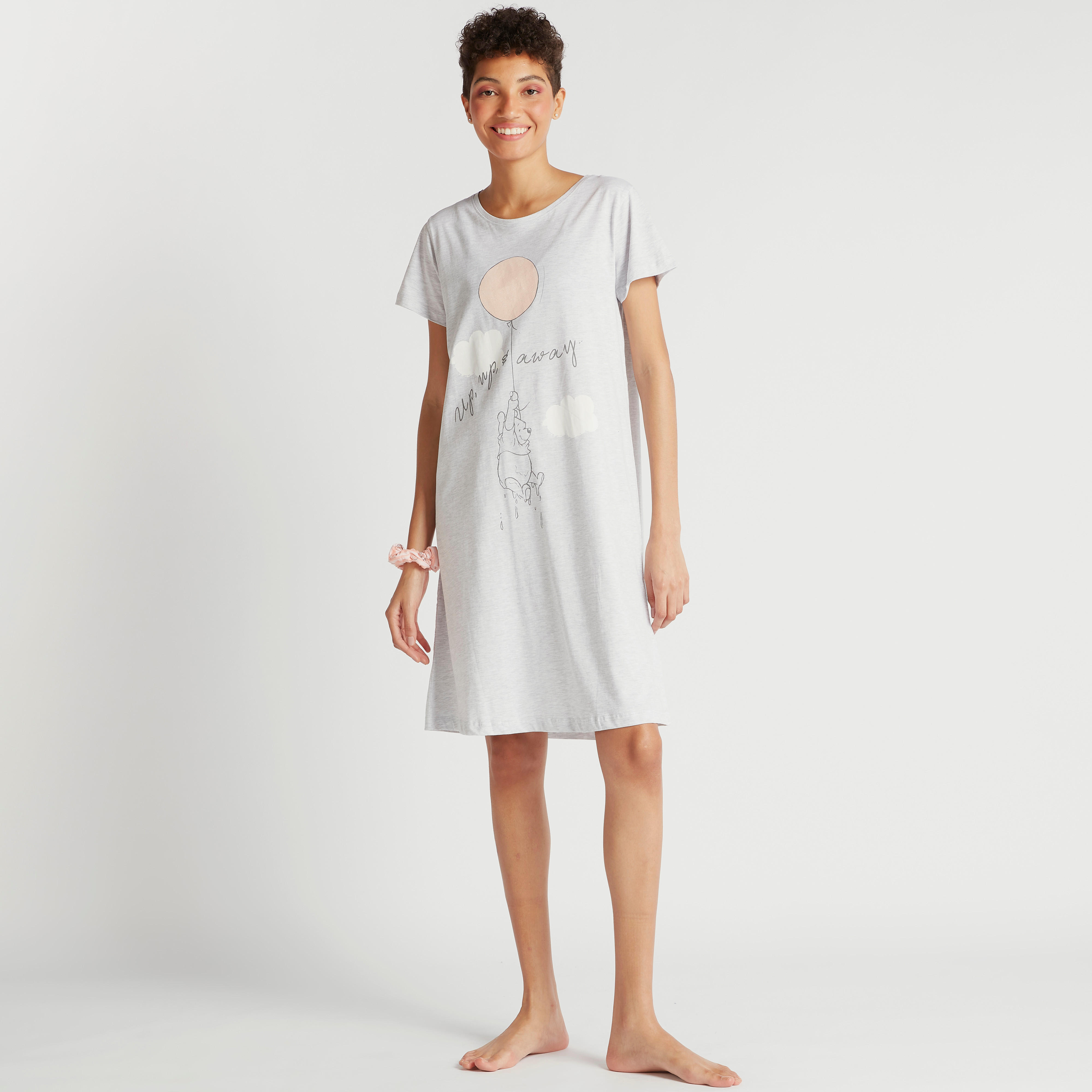 قميص نوم بأكمام قصيرة وياقة مستديرة - طقم من قطعتين-women-clothing-nightwear-nighties-image-6
