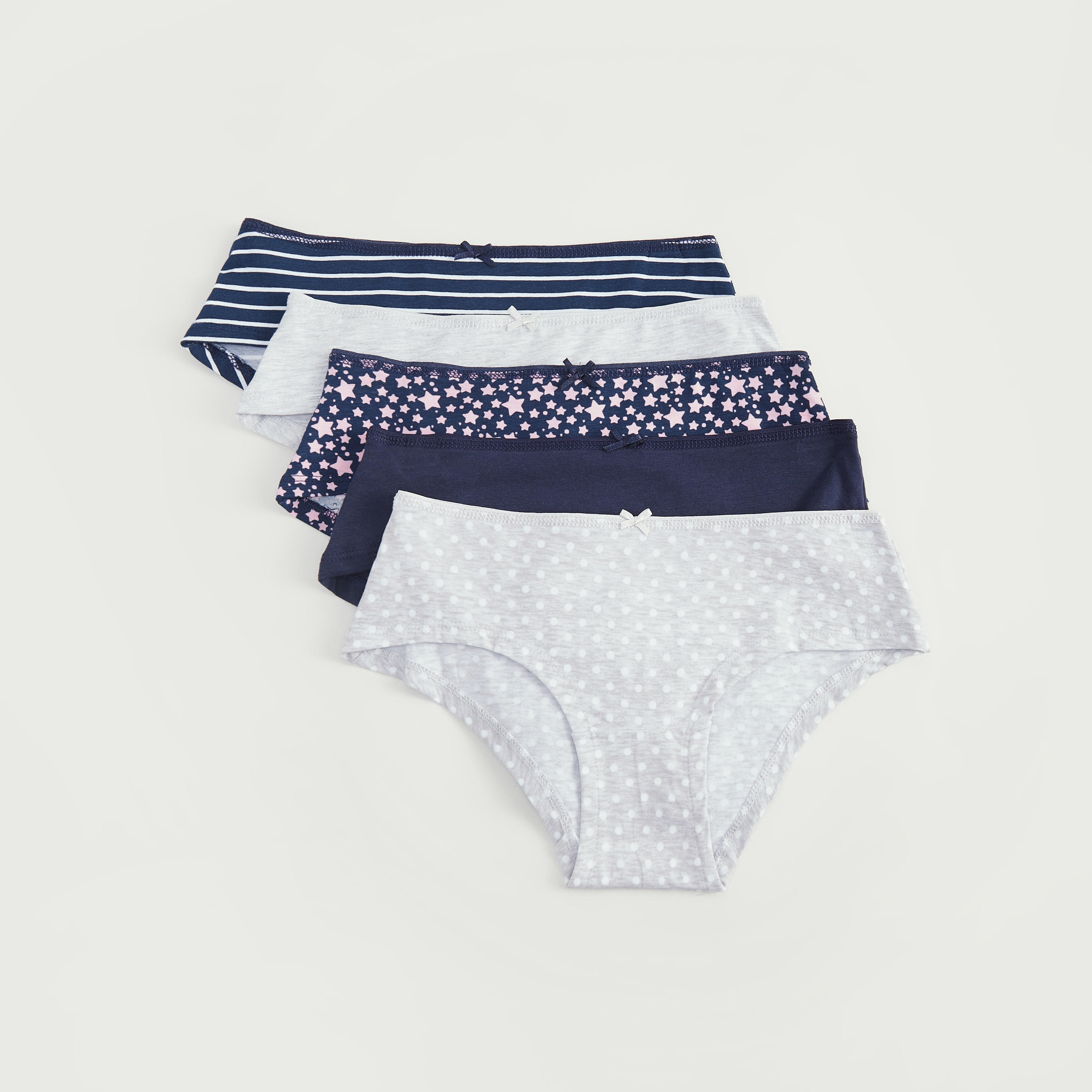 سراويل داخليّة هيبستر بخصر مطّاطي - طقم من 5 قطع متنوعة-women-clothing-lingerie-panties-image-1