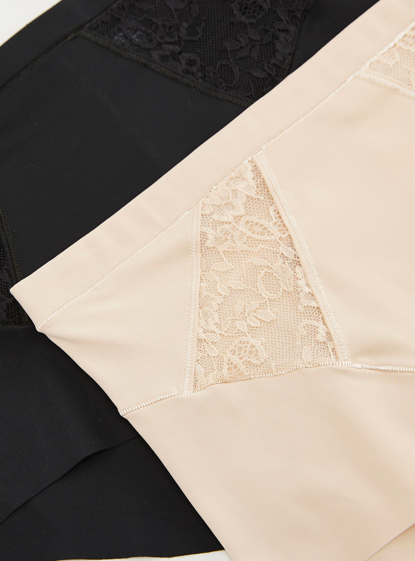 سراويل تشكيل داخلية بتفاصيل دانتيل - طقم من قطعتين-women-clothing-lingerie-shapewear-image-2
