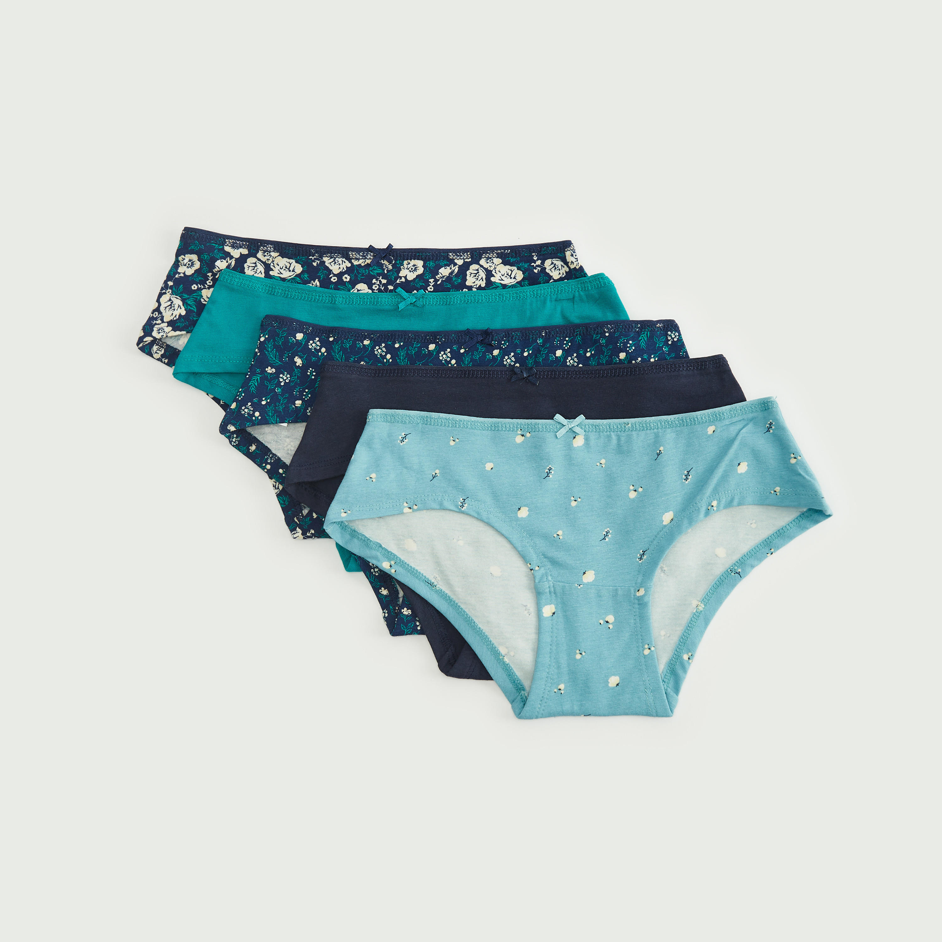 Set of 5 - Assorted Hipster Briefs with Bow Detail-women-clothing-lingerie-panties-image-1