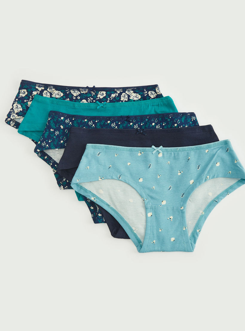 Set of 5 - Assorted Hipster Briefs with Bow Detail-women-clothing-lingerie-panties-image-1