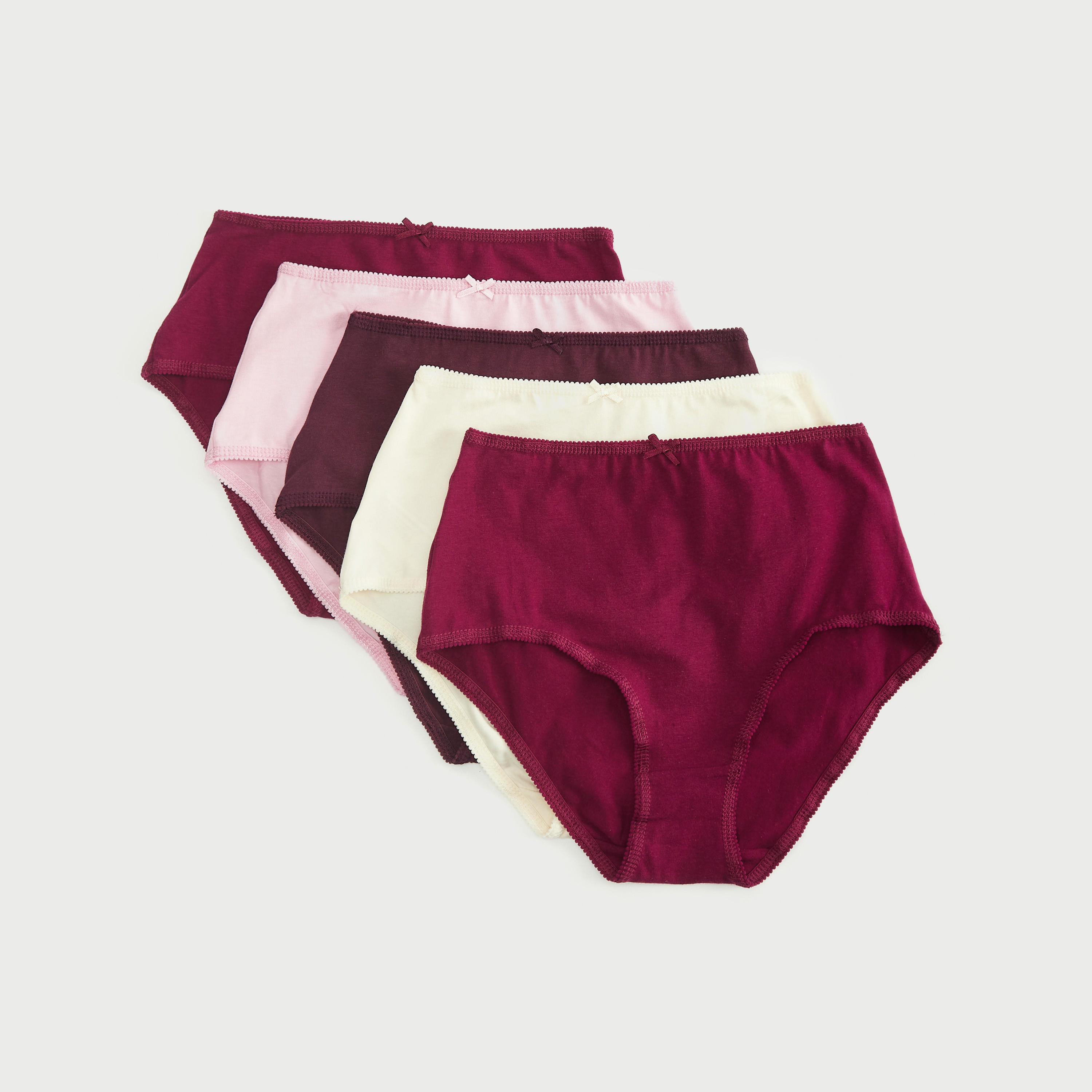 سراويل بوي شورت سادة - طقم من 5 قطع-women-clothing-lingerie-panties-image-1