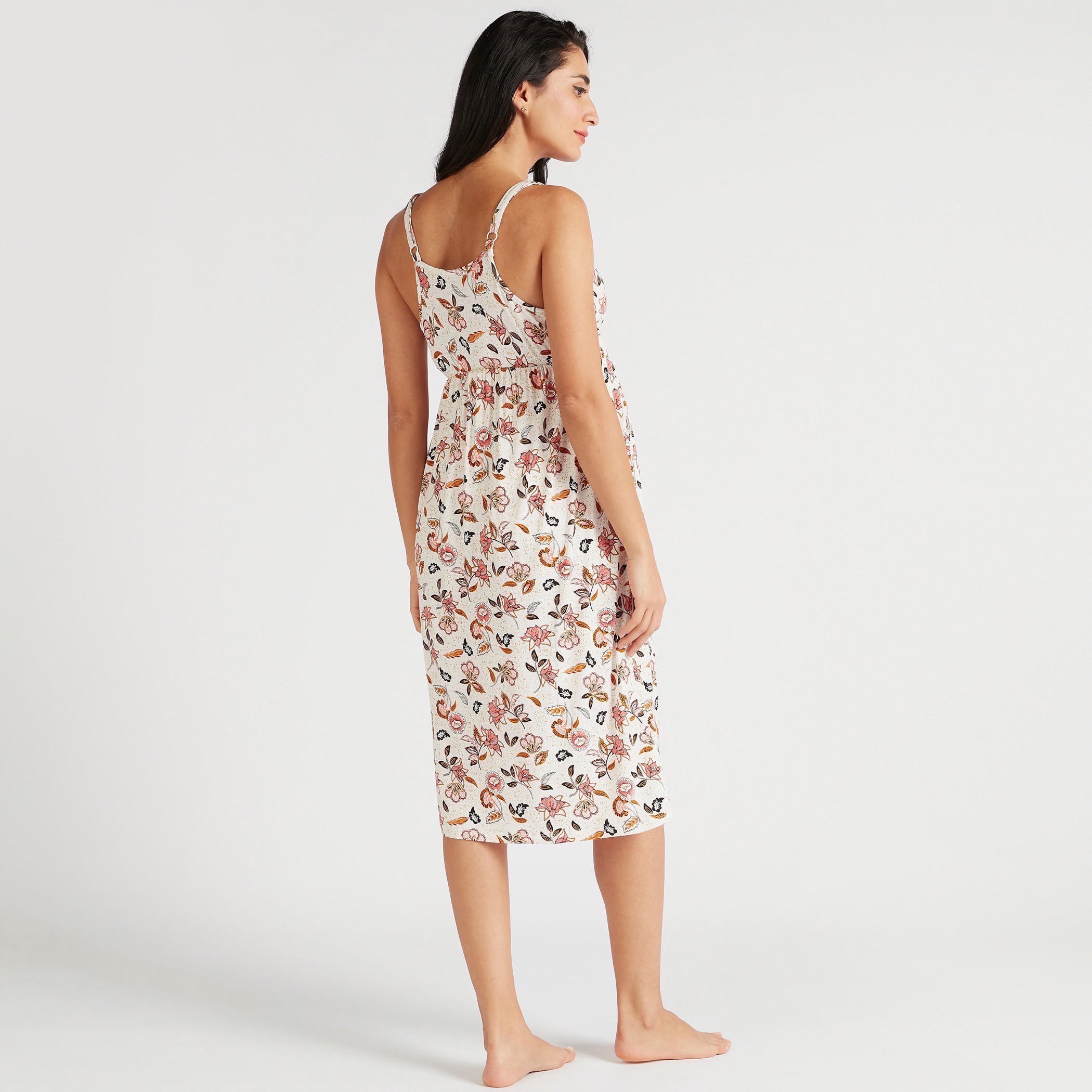 ثوب نوم للرضاعة بياقة V وطبعات زهور-women-clothing-maternity-nightwear-image-4