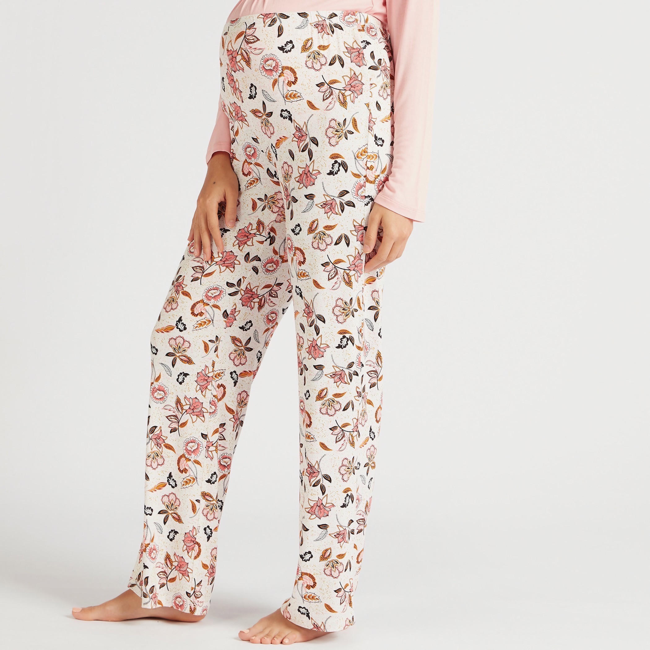 Floral Print 2-Piece Maternity Nightwear Set-women-clothing-maternity-nightwear-image-4