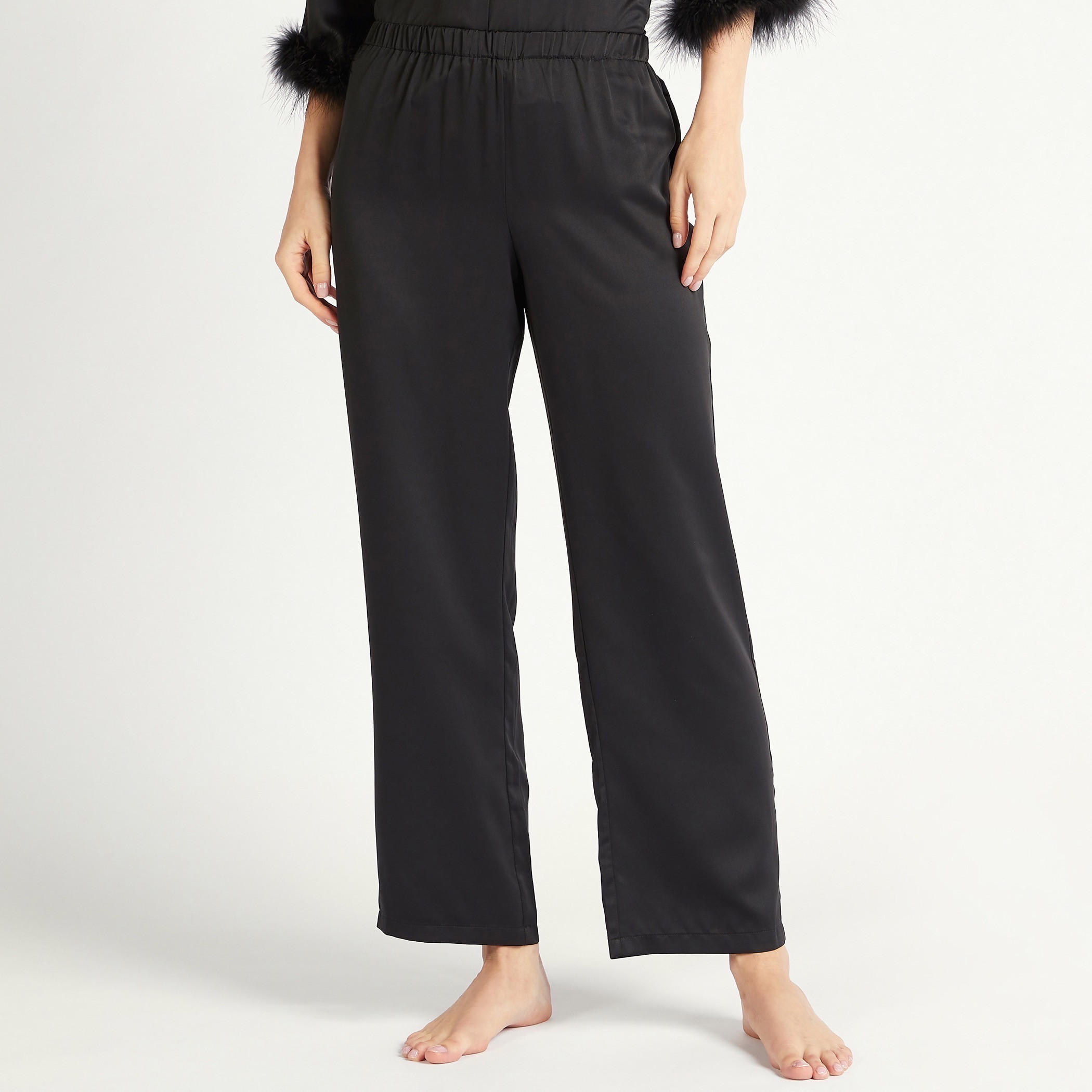 طقم قميص سادة بزر سفلي وبنطلون بيجاما طويل-women-clothing-nightwear-pyjamas-longsets-image-3