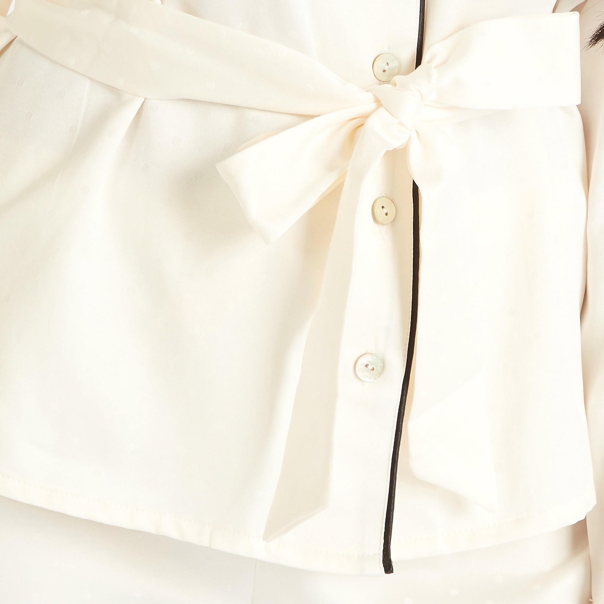 طقم بنطلون بيجاما وقميص منقّ بحزام-women-clothing-nightwear-pyjamas-longsets-image-5