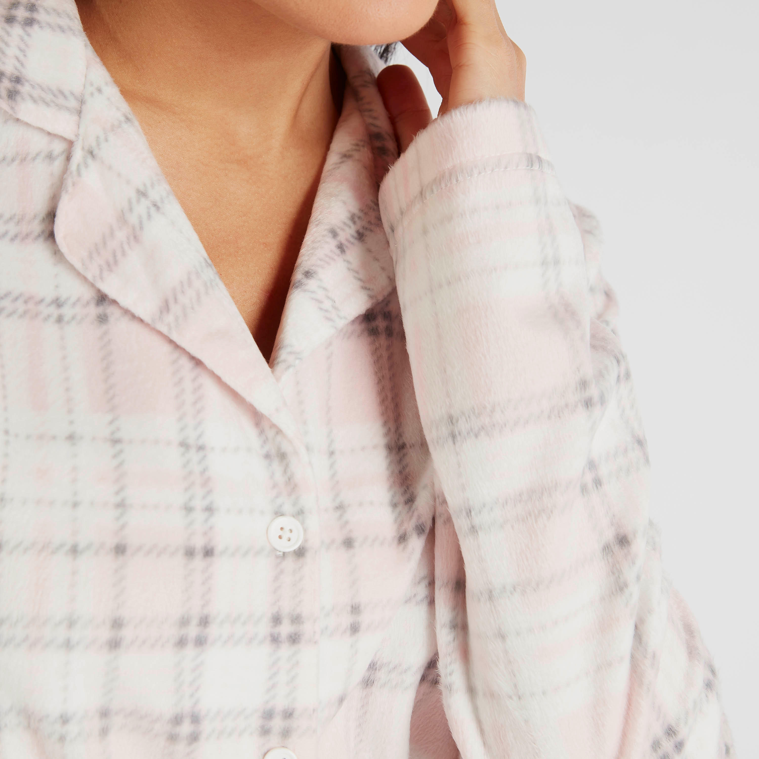 طقم بنطلون بيجاما وقميص نوم كاروهات-women-clothing-nightwear-pyjamas-longsets-image-2