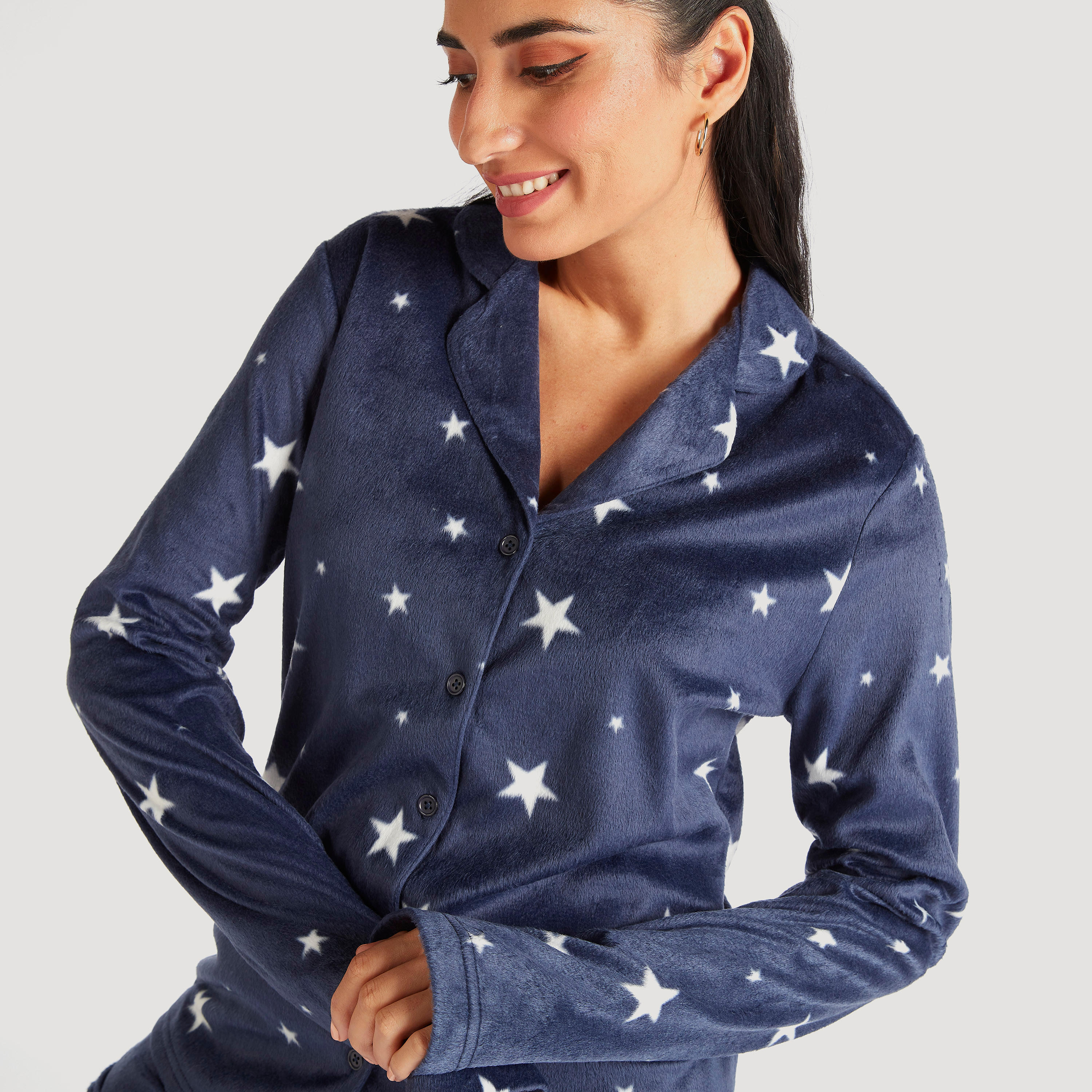 طقم بنطلون بيجاما وقميص نوم بطبعات-women-clothing-nightwear-pyjamas-longsets-image-6