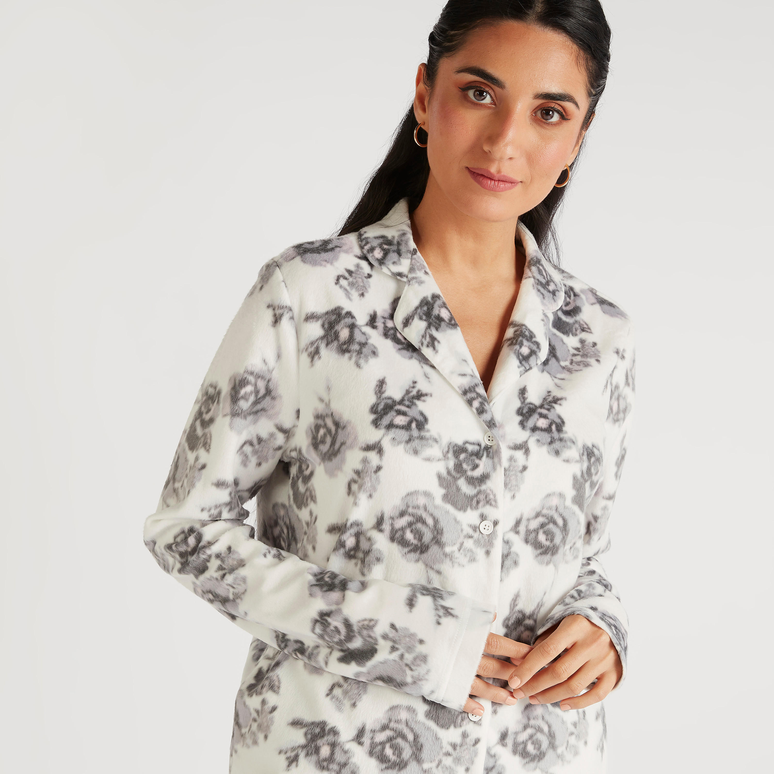 طقم بنطلون بيجاما وقميص نوم بطبعات أزهار-women-clothing-nightwear-pyjamas-longsets-image-5