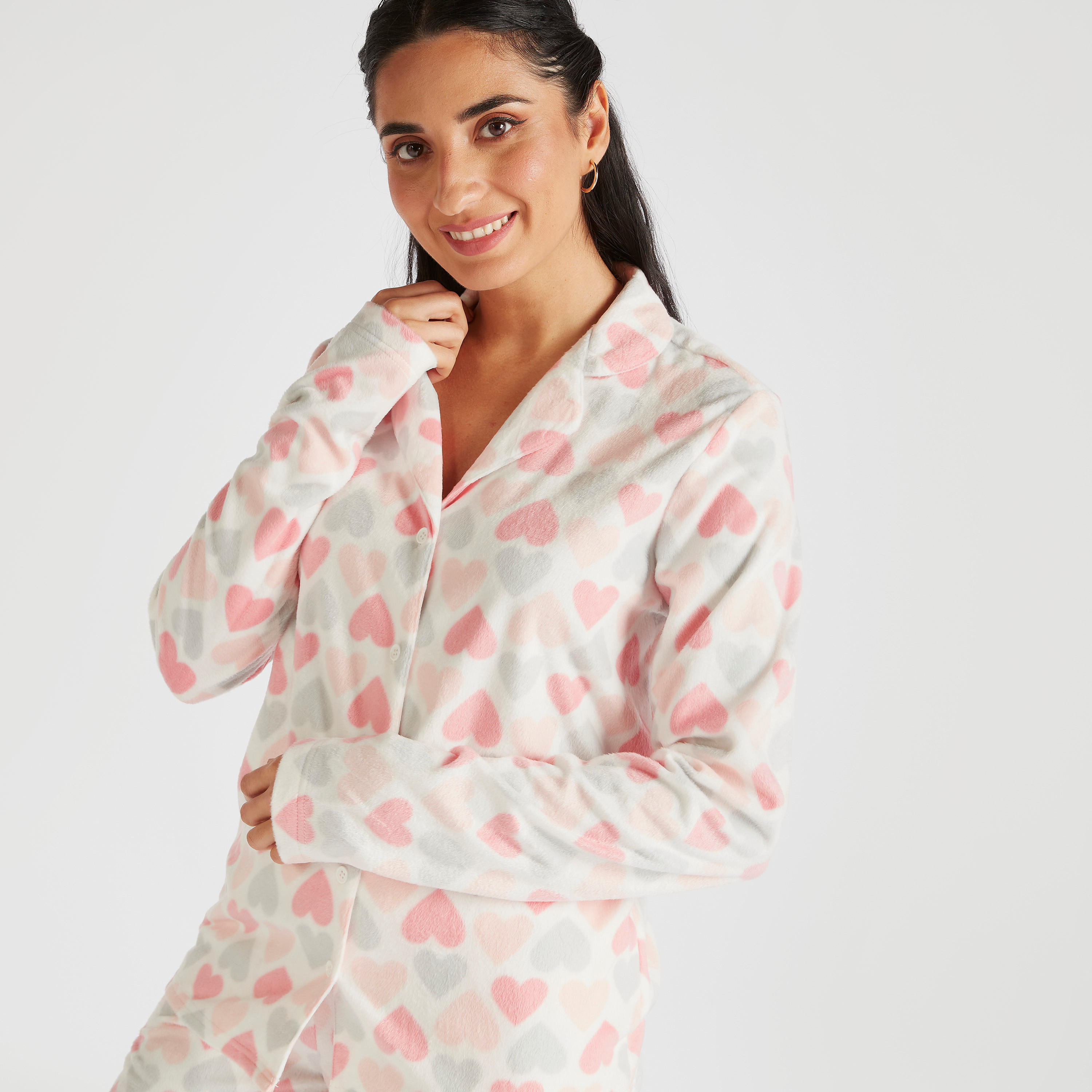 طقم بنطلون بيجاما وقميص نوم بطبعات-women-clothing-nightwear-pyjamas-longsets-image-2