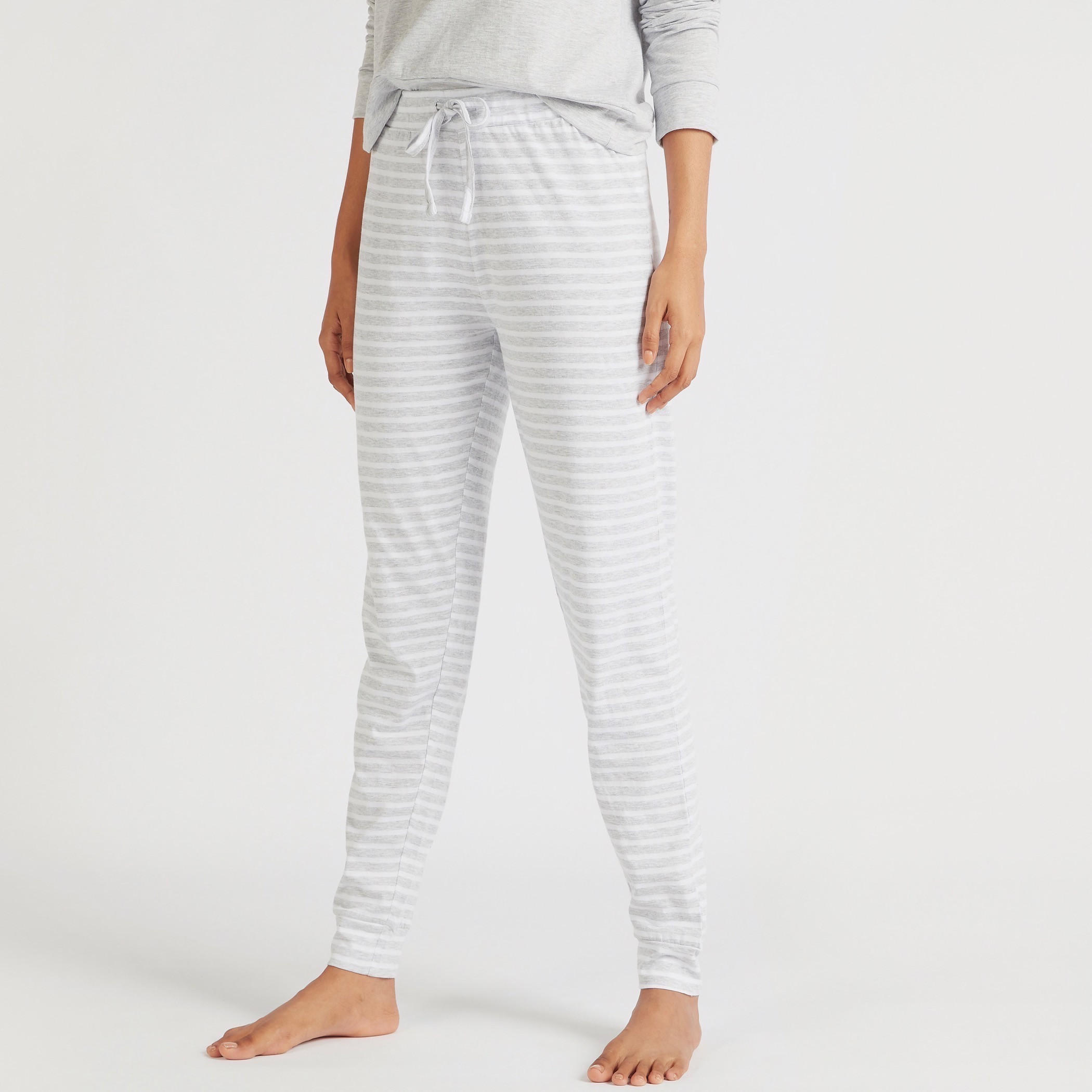Solid T-shirt and Full Length Striped Pyjama Set-women-clothing-nightwear-pyjamas-longsets-image-5