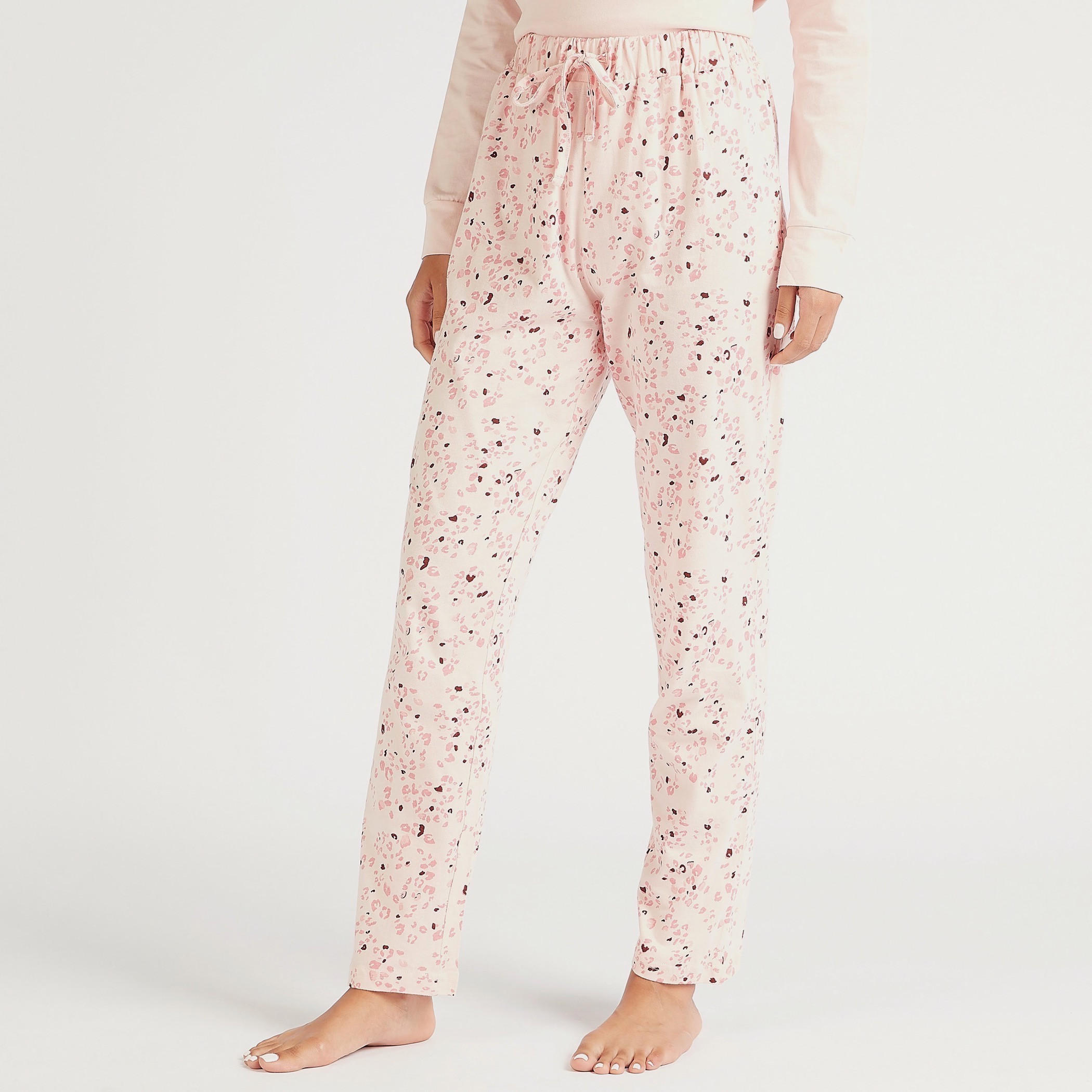 Printed Crew Neck T-shirt and Full Length Pyjama Set-women-clothing-nightwear-pyjamas-longsets-image-3