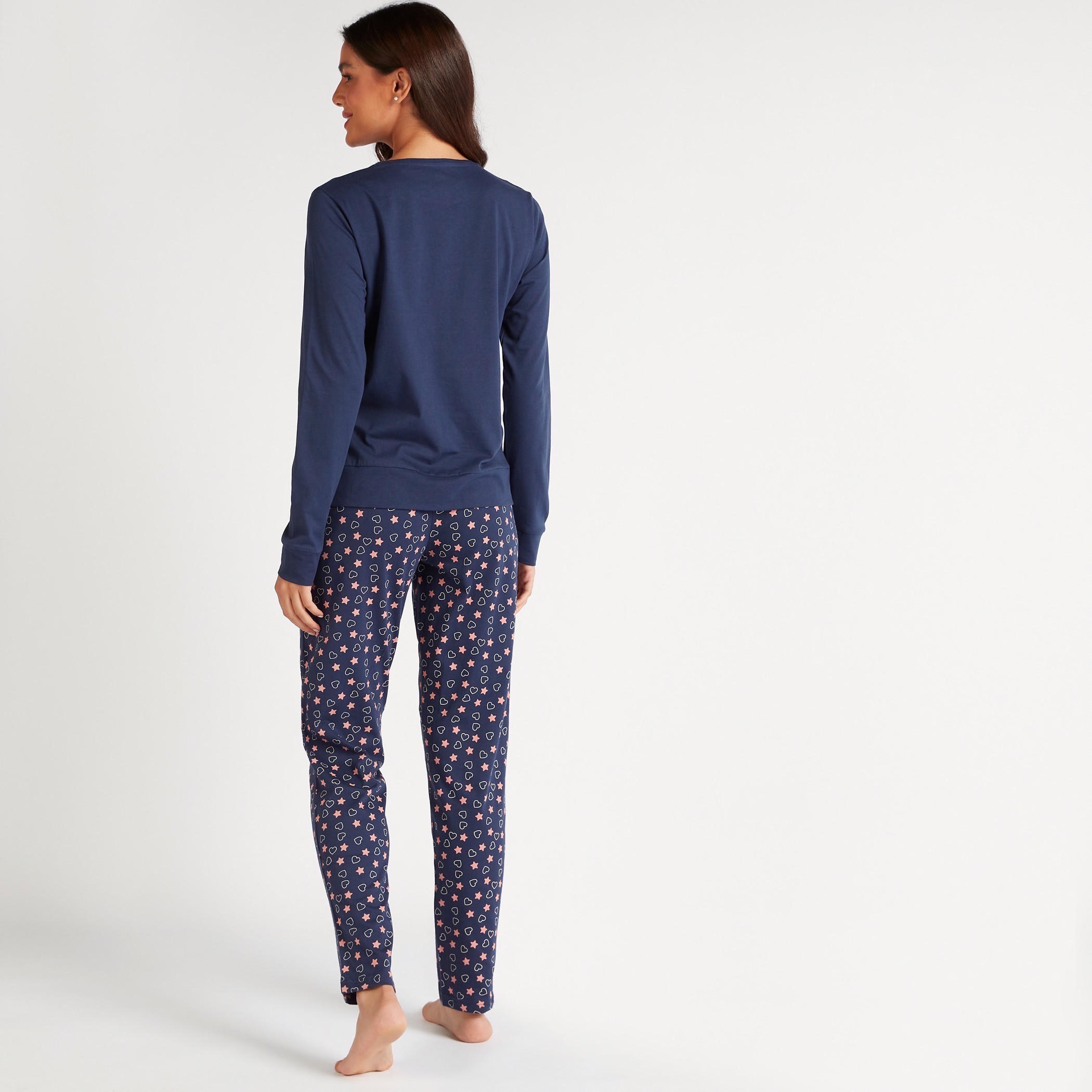 طقم بنطلون بيجاما بطبعات وتيشيرت بأكمام طويلة-women-clothing-nightwear-pyjamas-longsets-image-3