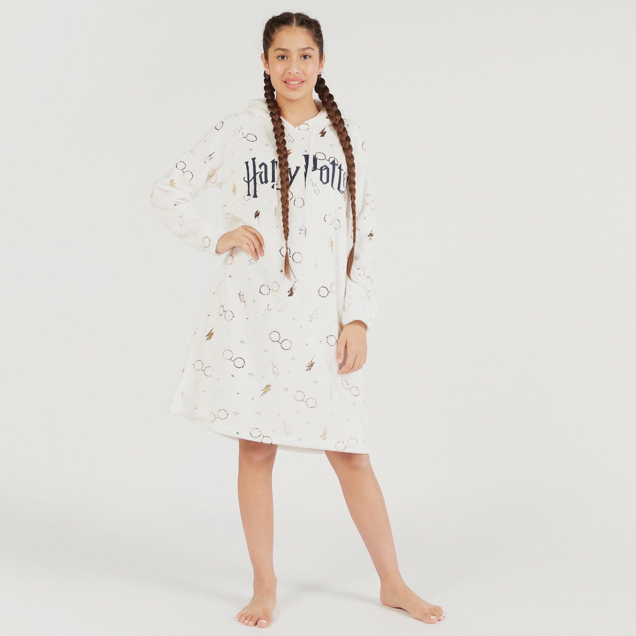 قميص نوم بياقة بقبعة وأكمام طويلة وطبعات هاري بوتر-women-clothing-nightwear-nighties-image-2