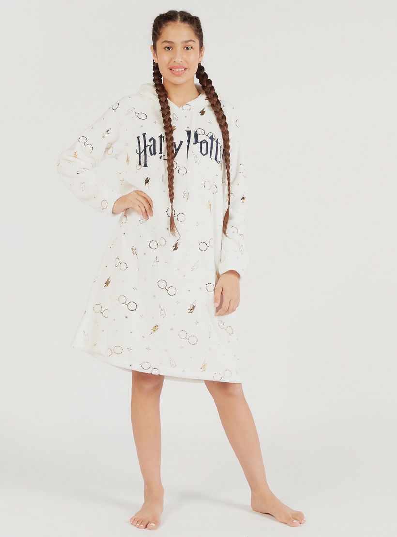 قميص نوم بياقة بقبعة وأكمام طويلة وطبعات هاري بوتر-women-clothing-nightwear-nighties-image-2
