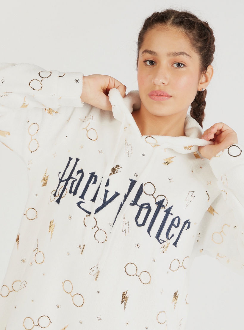 قميص نوم بياقة بقبعة وأكمام طويلة وطبعات هاري بوتر-women-clothing-nightwear-nighties-image-3