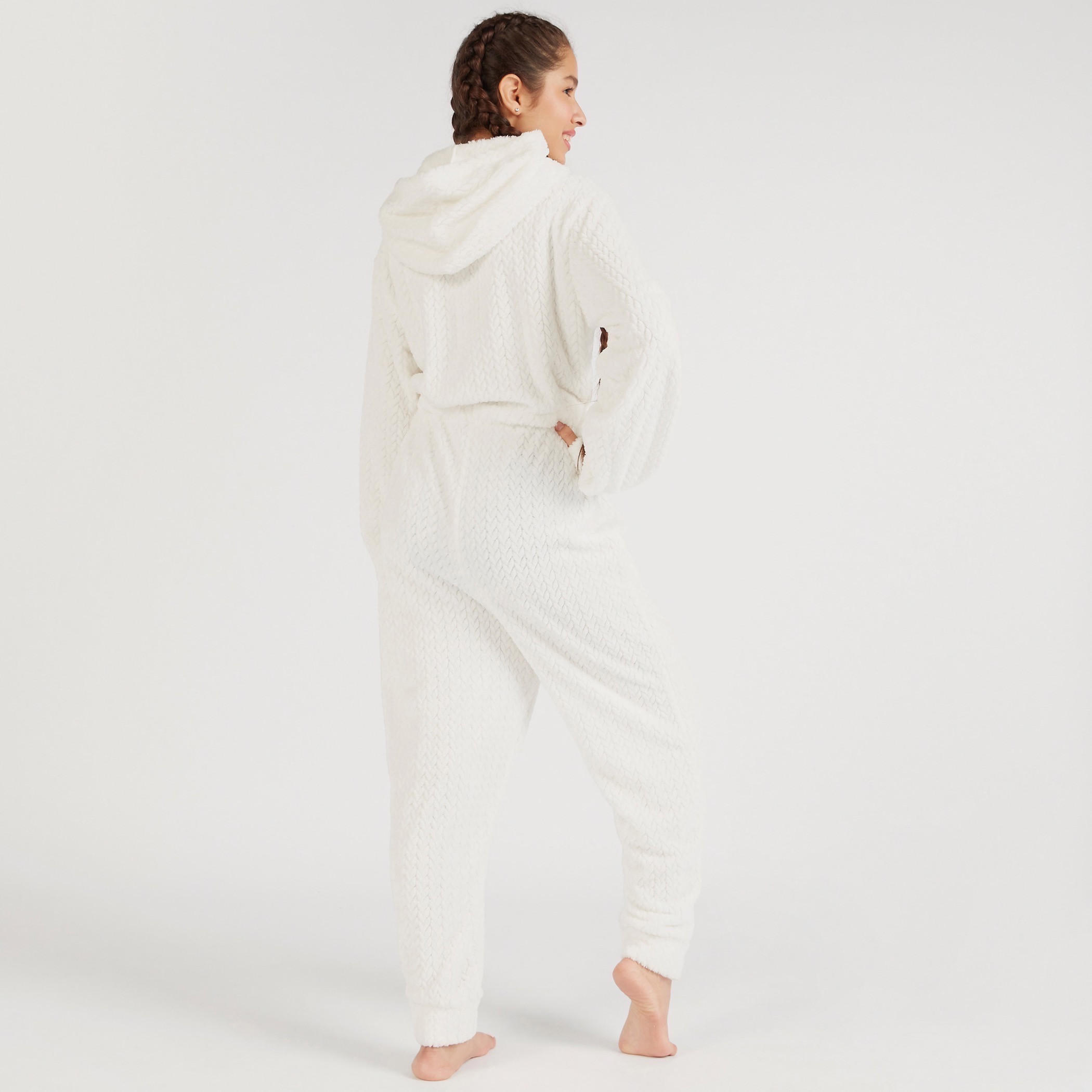 بدلة نوم بارزة الملمس بقبّعة وأربطة-women-clothing-nightwear-nighties-image-4