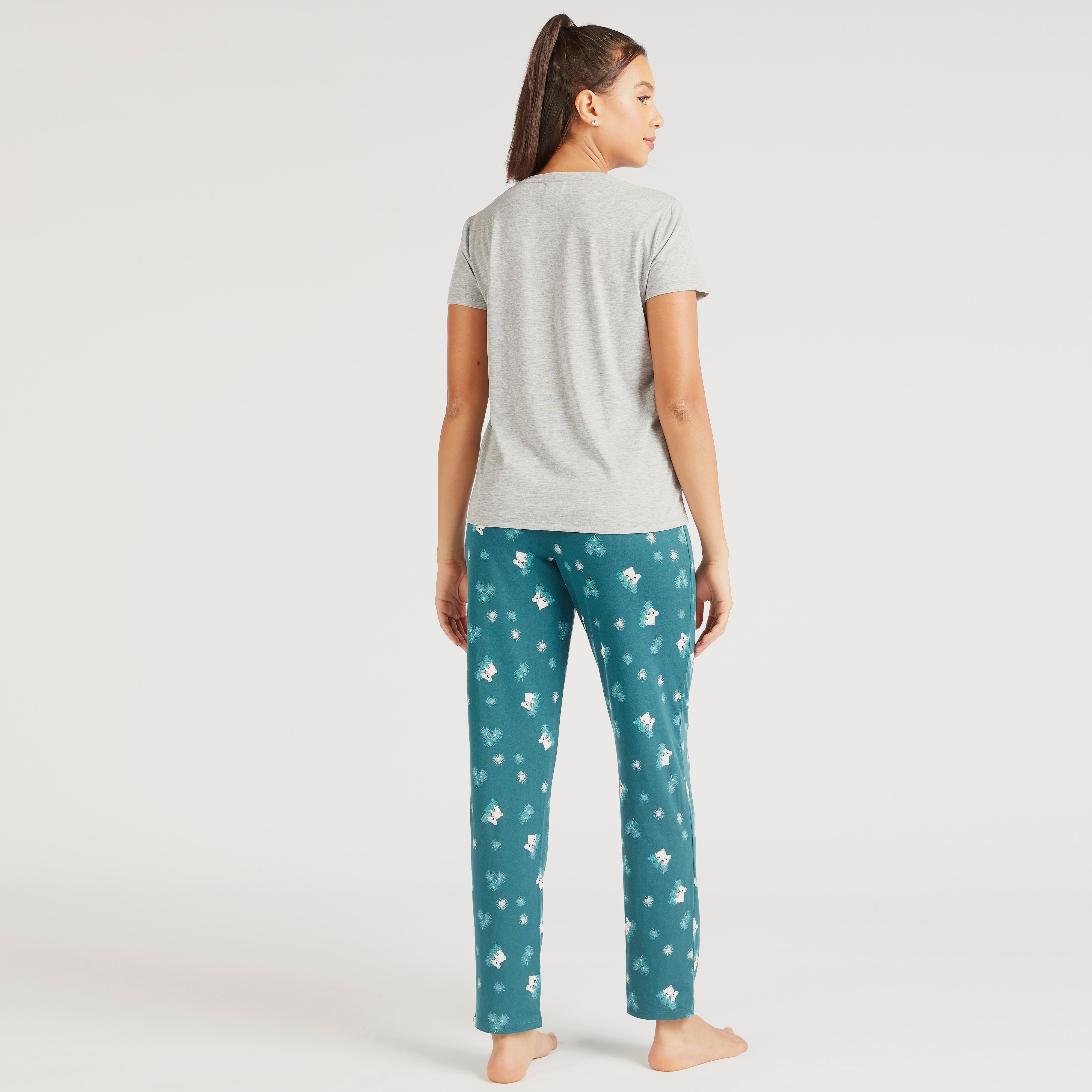 طقم بنطلون بيجاما طويل وتيشيرت بطبعات وجاكيت بسحاب-women-clothing-nightwear-pyjamas-longsets-image-6