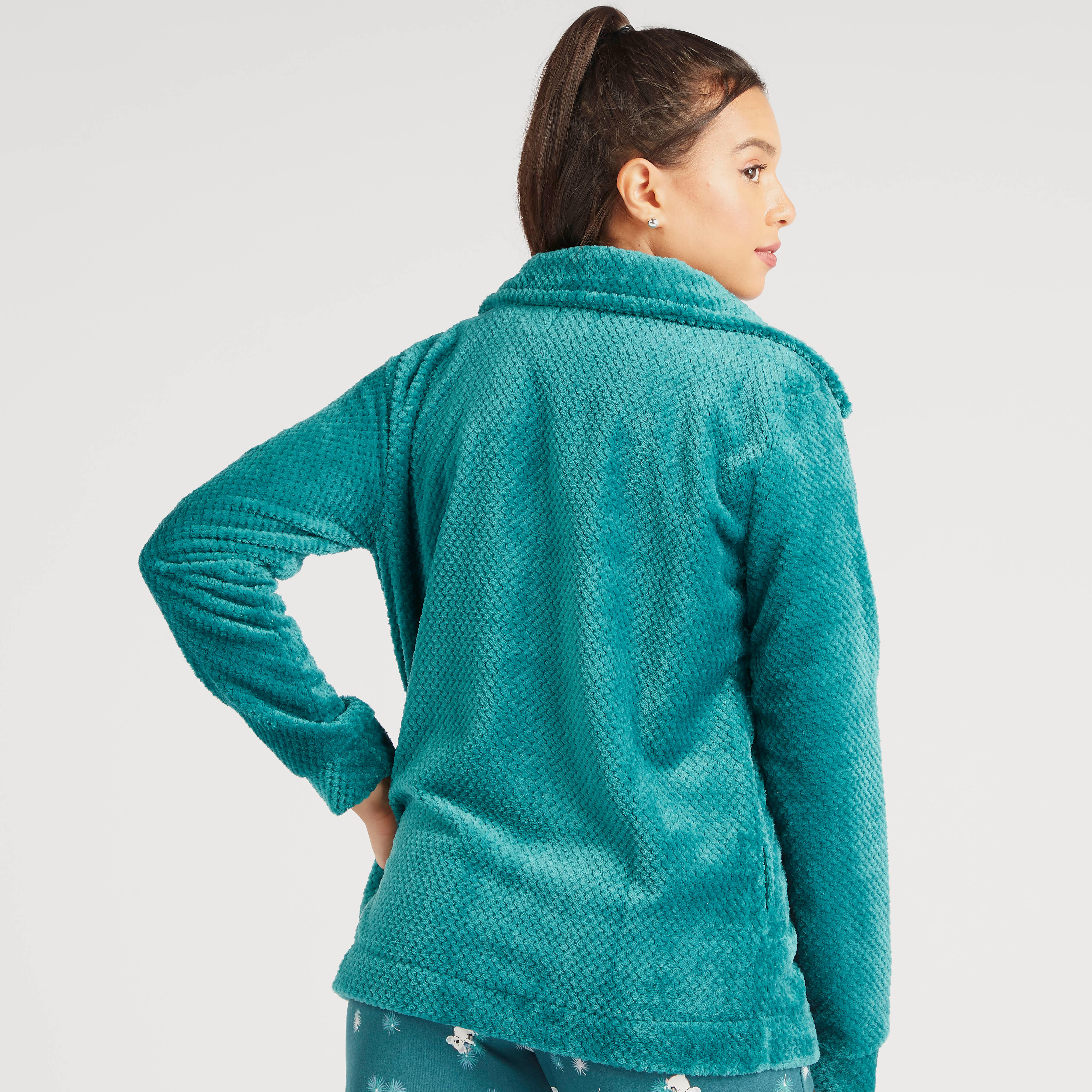طقم بنطلون بيجاما طويل وتيشيرت بطبعات وجاكيت بسحاب-women-clothing-nightwear-pyjamas-longsets-image-7
