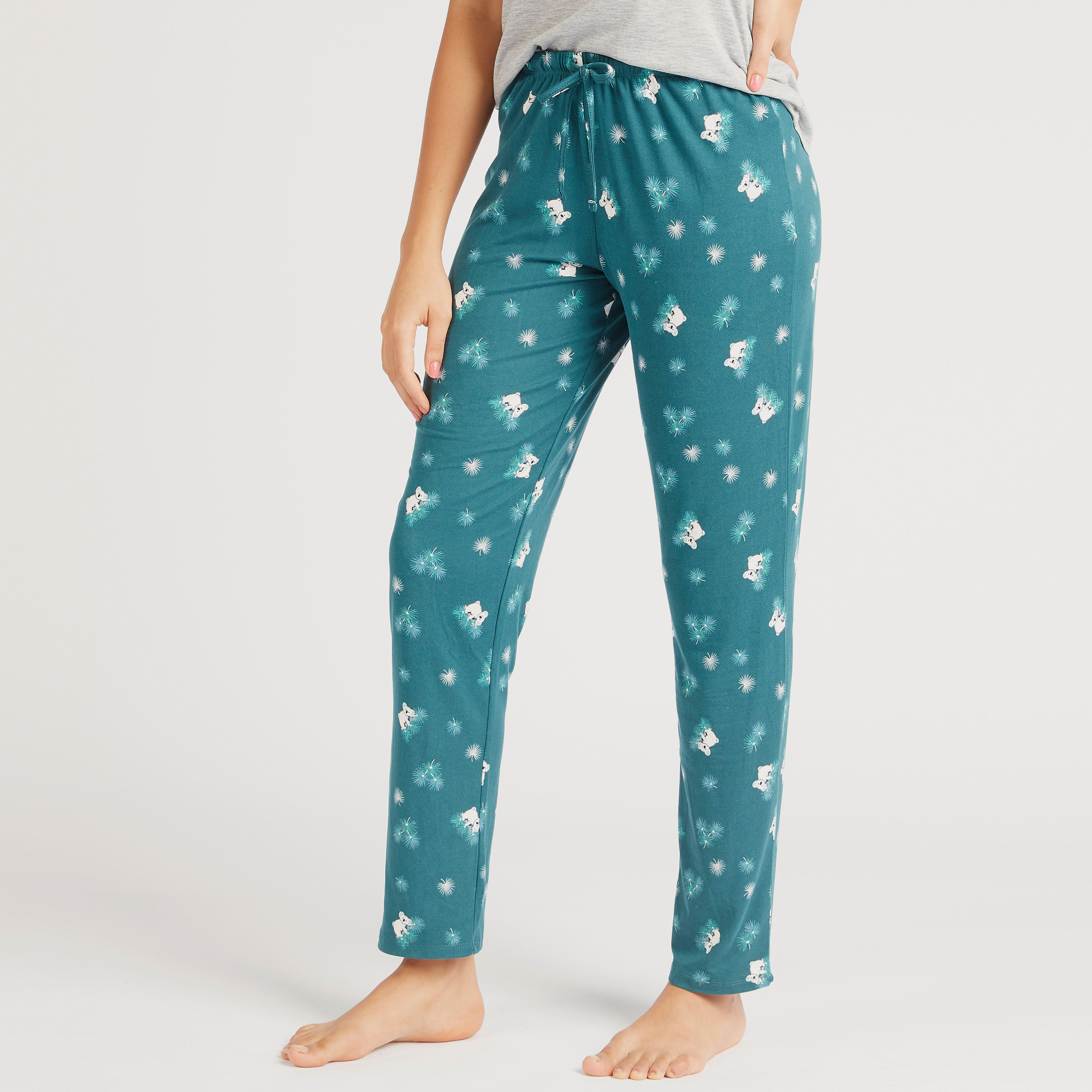 طقم بنطلون بيجاما طويل وتيشيرت بطبعات وجاكيت بسحاب-women-clothing-nightwear-pyjamas-longsets-image-8