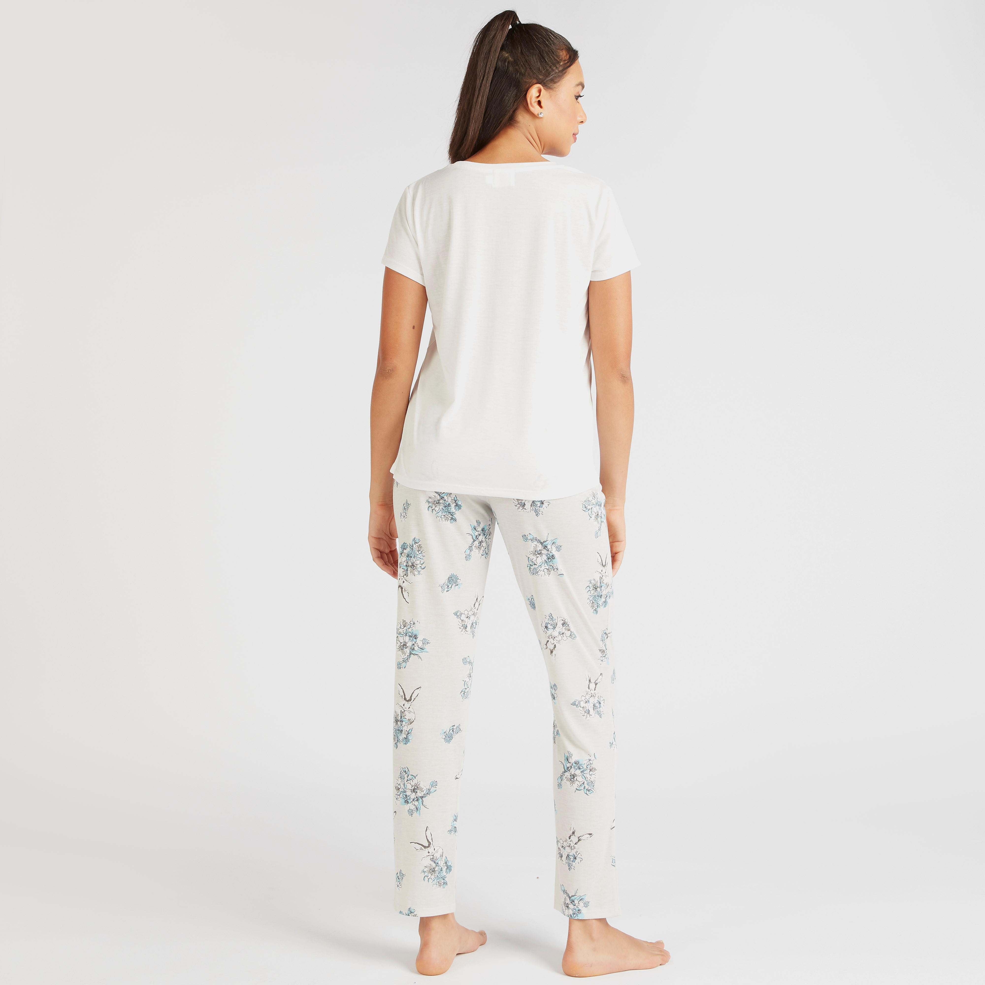 طقم بنطلون بيجاما طويل وتيشيرت بطبعات وجاكيت بسحاب-women-clothing-nightwear-pyjamas-longsets-image-4