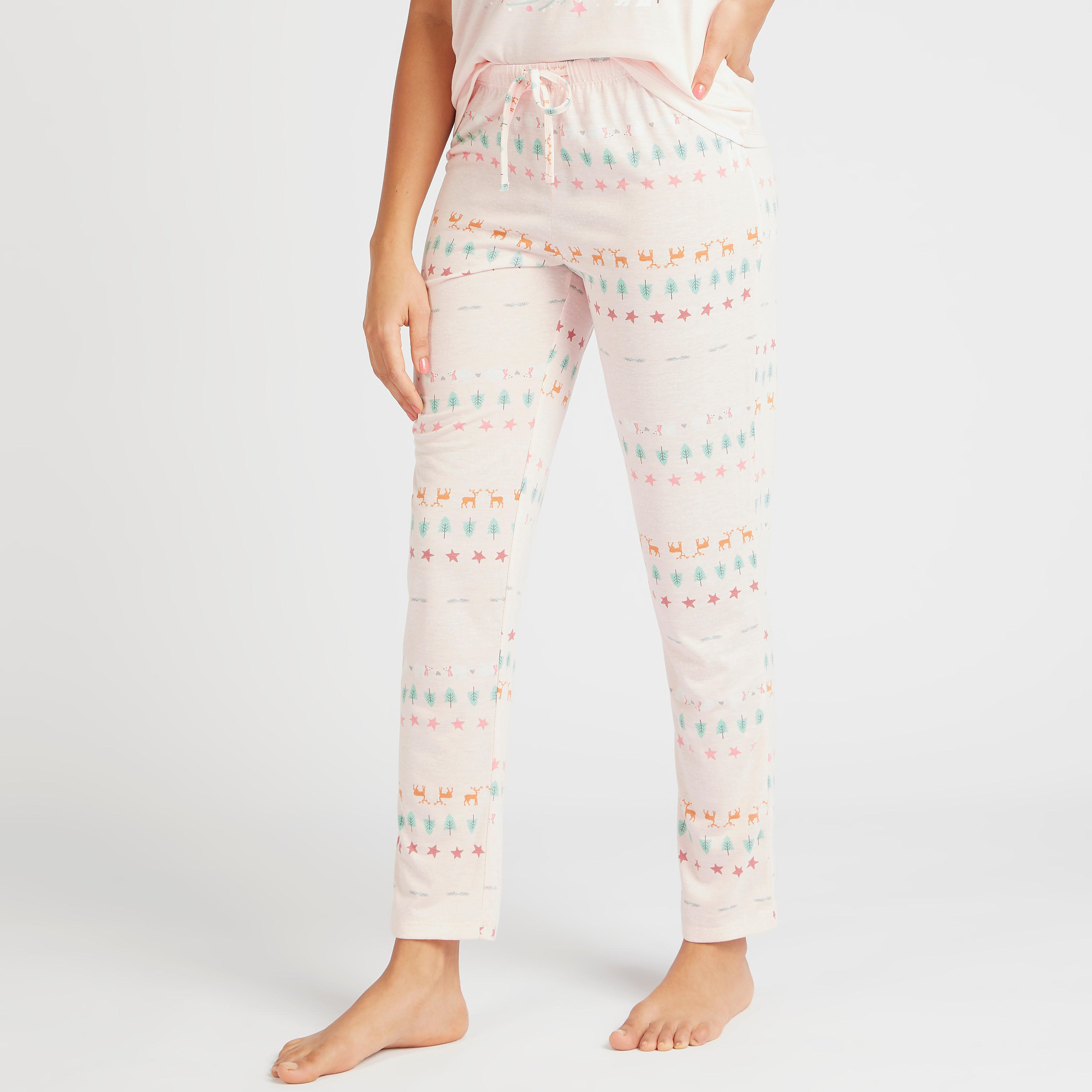 طقم بنطلون بيجاما طويل وجاكيت بقبعة وتيشيرت-women-clothing-nightwear-pyjamas-longsets-image-8