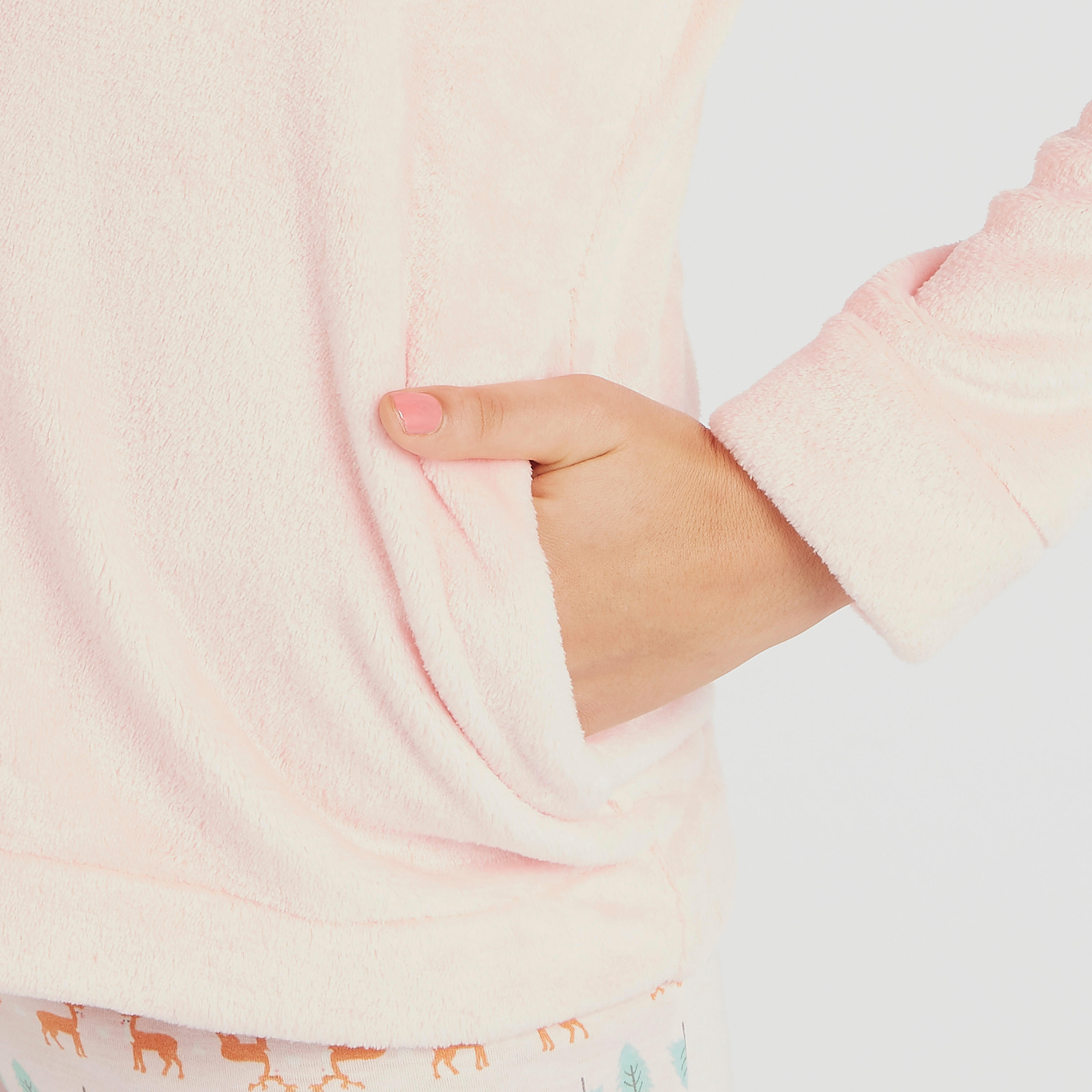 طقم بنطلون بيجاما طويل وجاكيت بقبعة وتيشيرت-women-clothing-nightwear-pyjamas-longsets-image-9