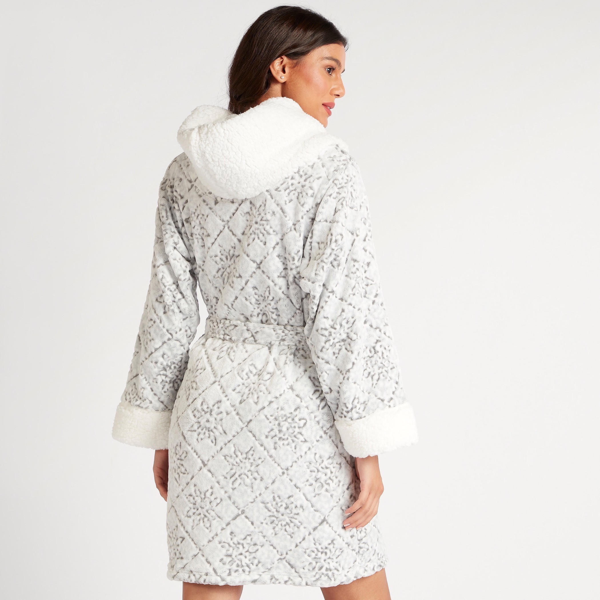 Textured Night Robe with Belt and Pockets-women-clothing-nightwear-robes-image-4