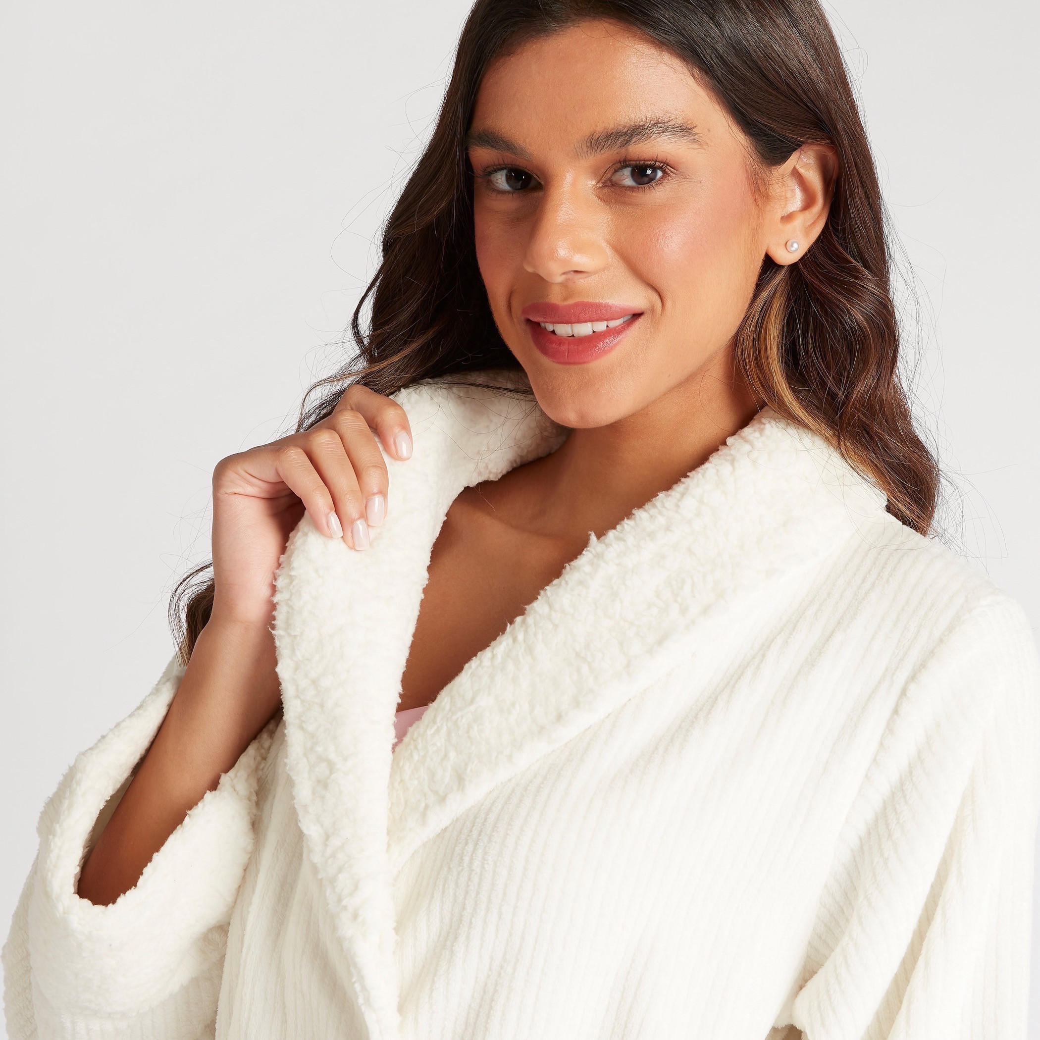 Textured Night Robe with Belt and Pockets-women-clothing-nightwear-robes-image-6