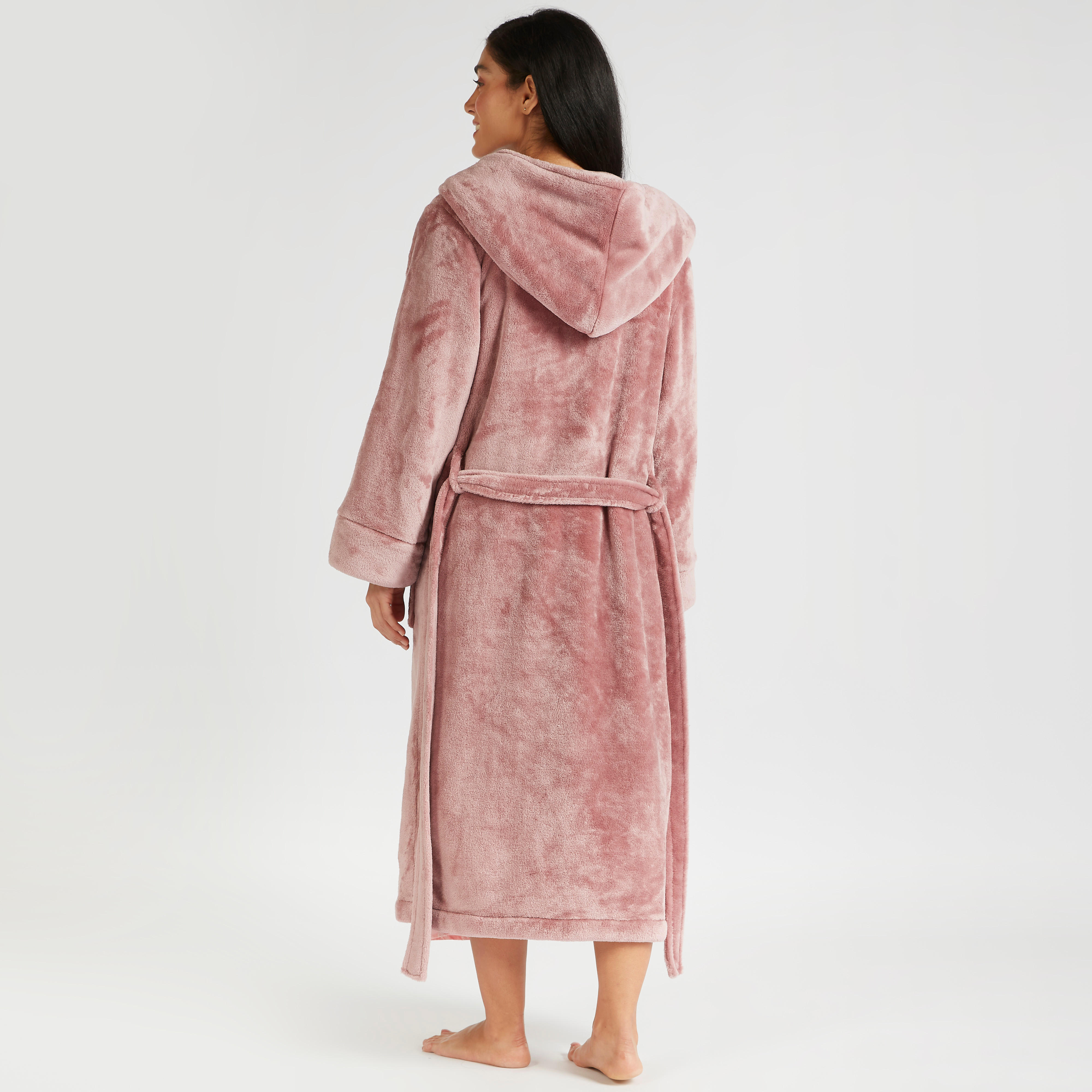 Plush Robe with Tie-Up Belt and Pocket-women-clothing-nightwear-robes-image-4