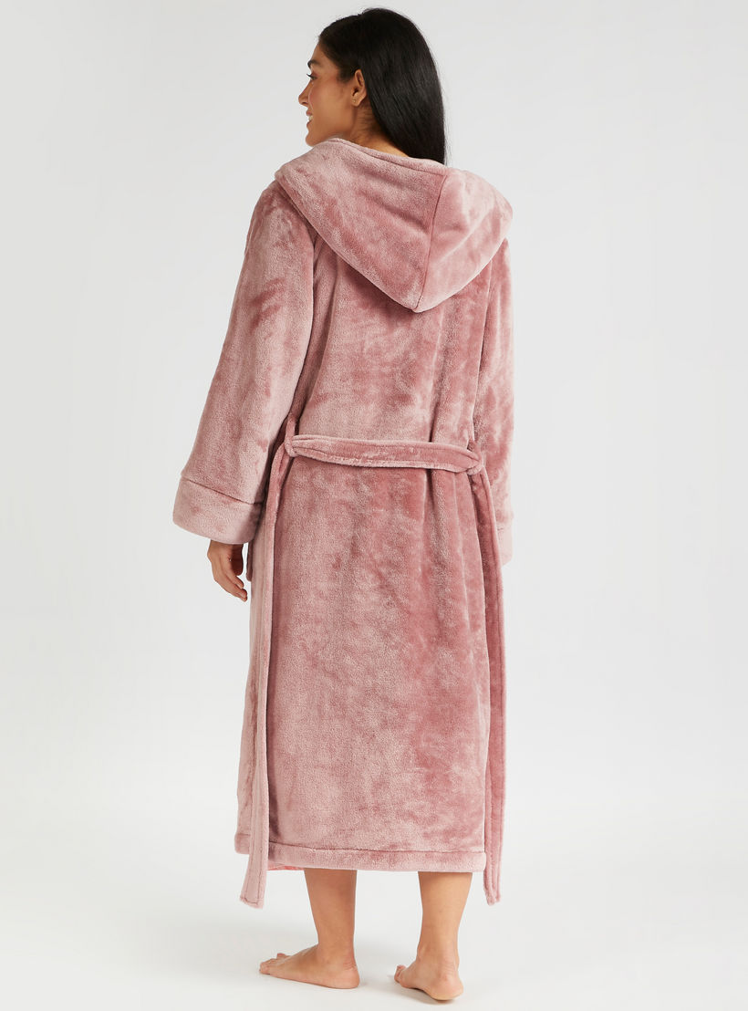 Plush Robe with Tie-Up Belt and Pocket-women-clothing-nightwear-robes-image-4