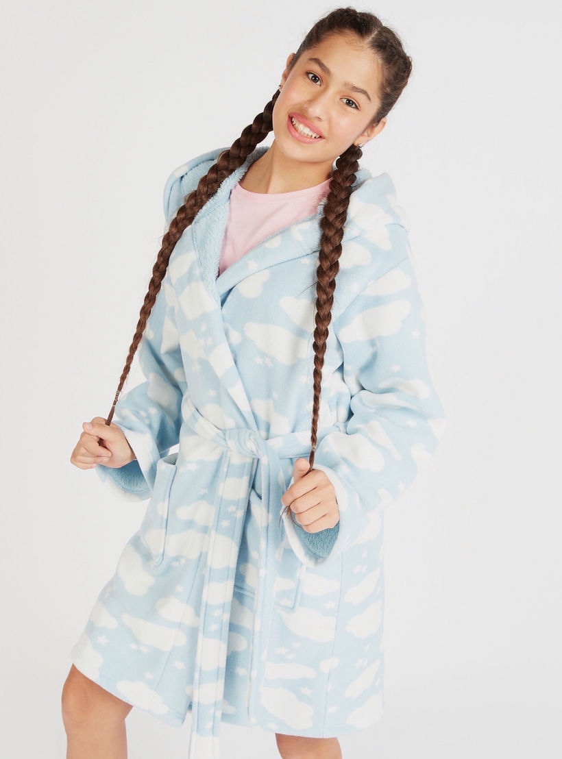 روب نوم بطبعات وقبعة وحزام وحيوب-women-clothing-nightwear-robes-image-1