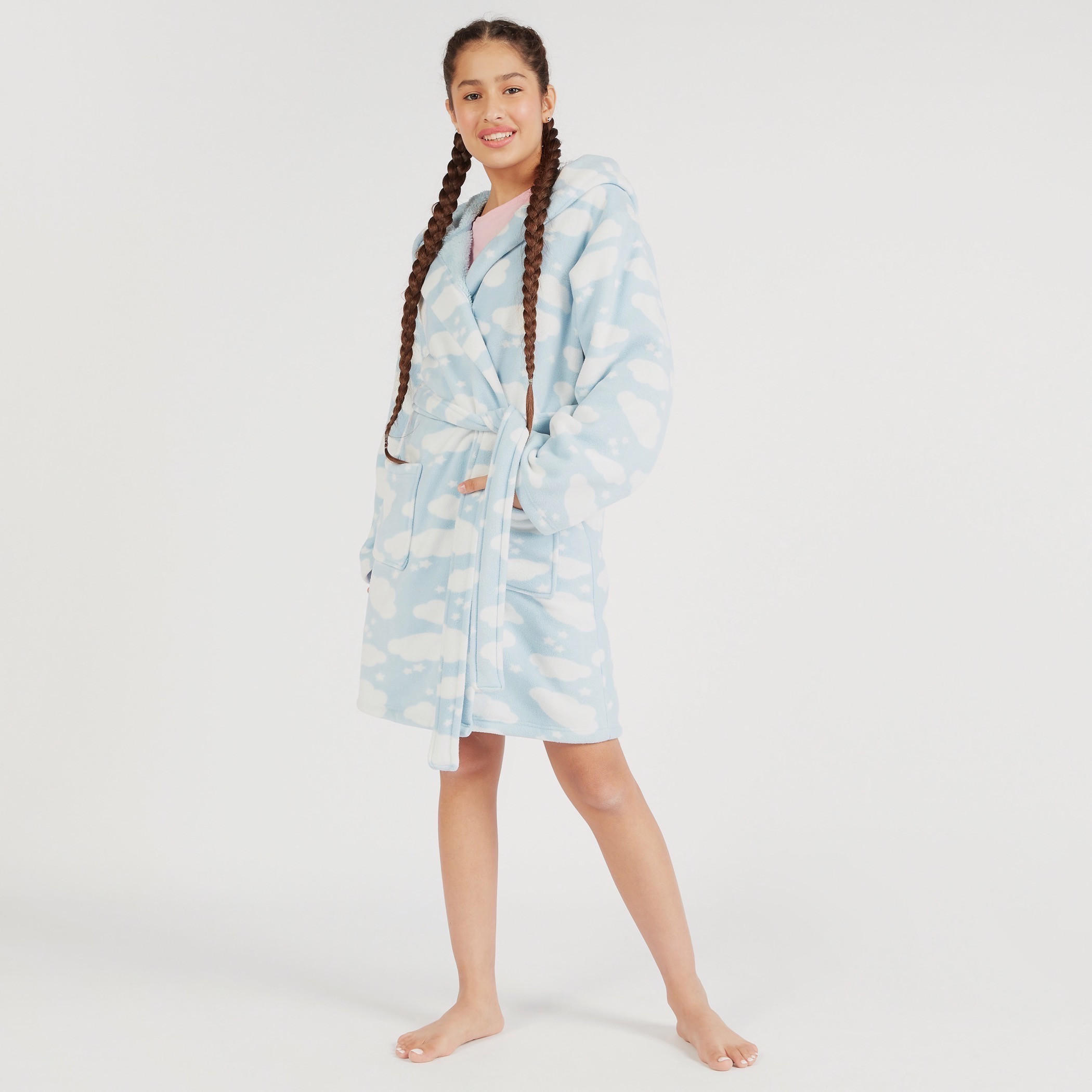 روب نوم بطبعات وقبعة وحزام وحيوب-women-clothing-nightwear-robes-image-2